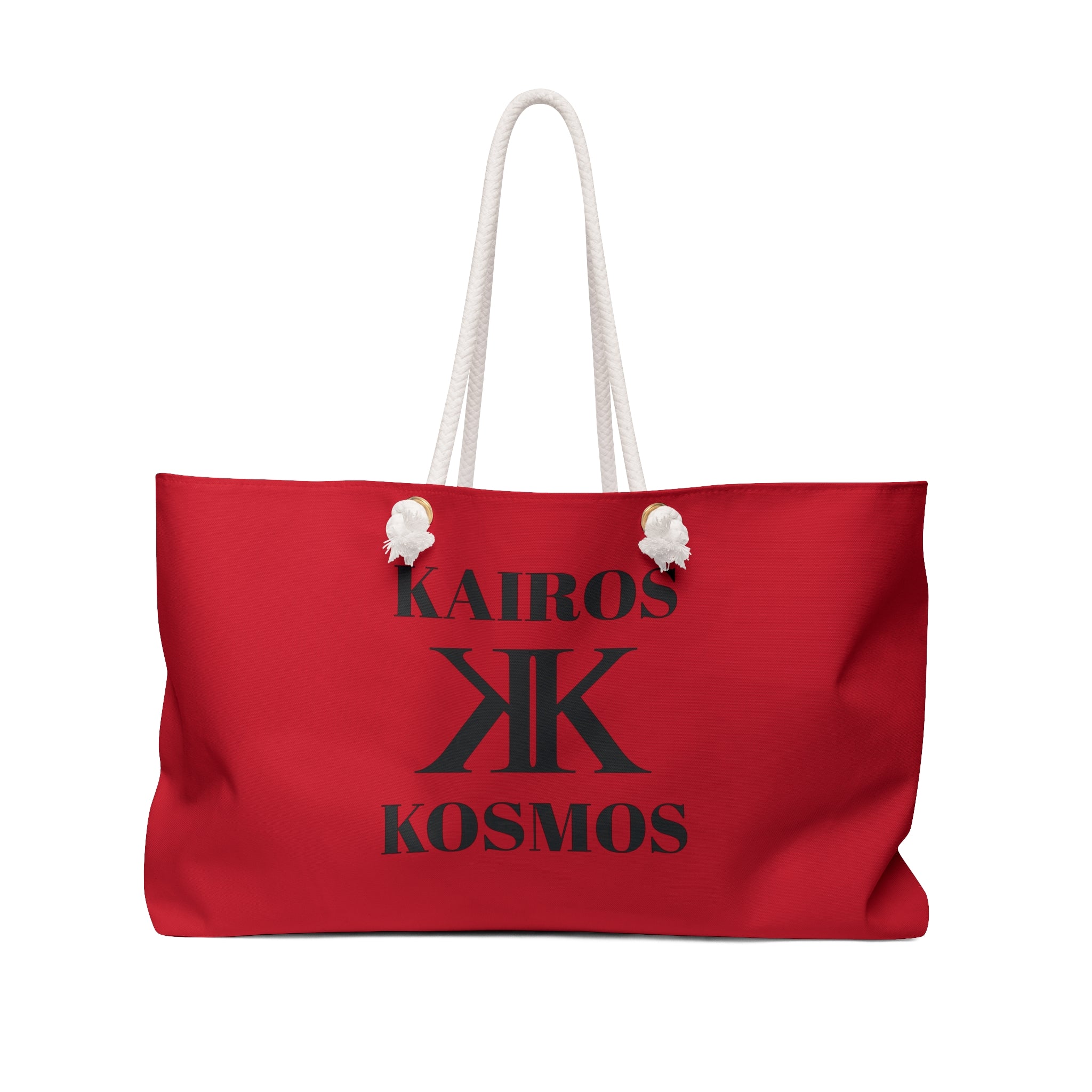 Kairos Kosmos RED Weekender Bag — Oversized Travel Tote with Rope Handles