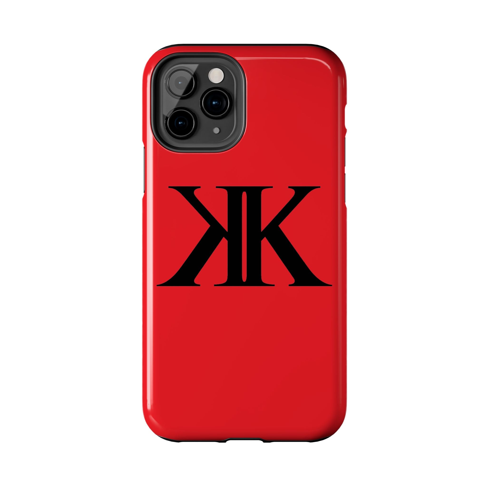 Monogram 'KK' RED Tough Phone Case — Minimal Black Initials Protective Cover