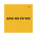 Kairos Kosmos Car Magnet Yellow — "GIVE NO FU*KS!" Bold Black Vinyl Décor