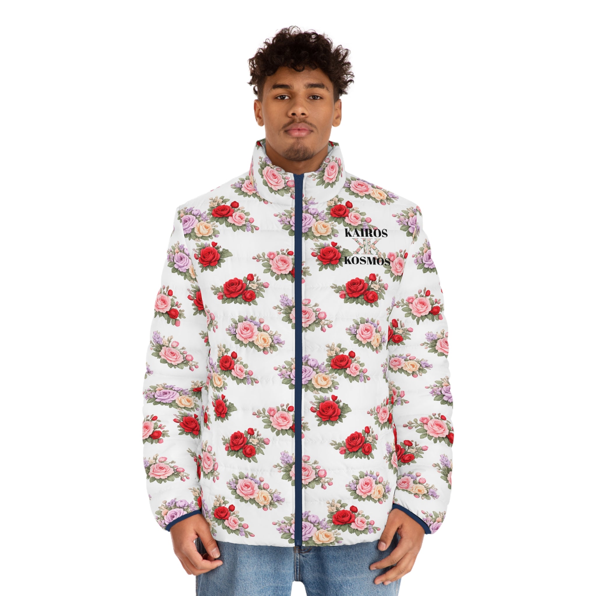 Anthos Collection Floral Puffer Jacket - Vintage Rose All-Over Print