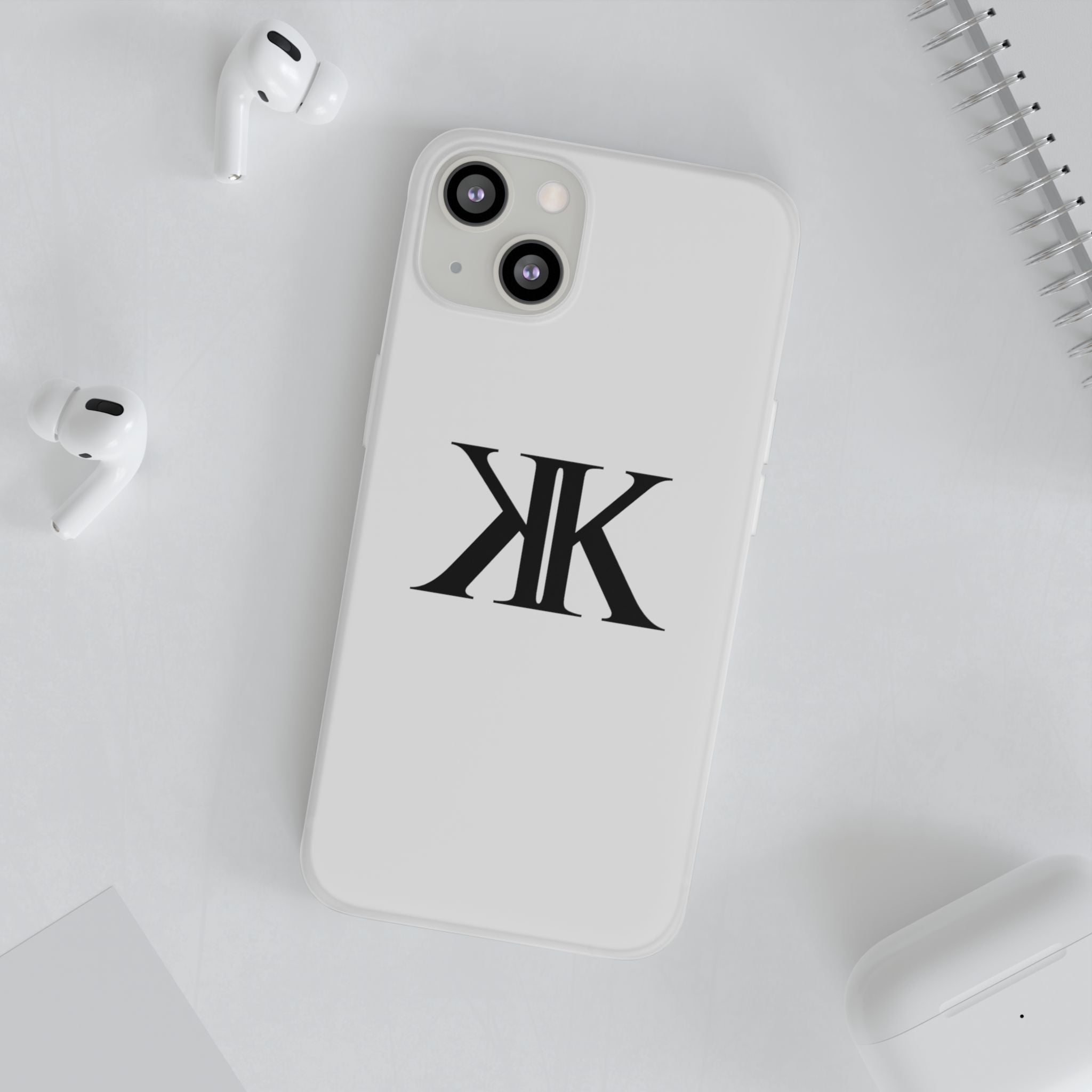 Monogram KK Phone Case — Minimalist Black Logo Flexi Case