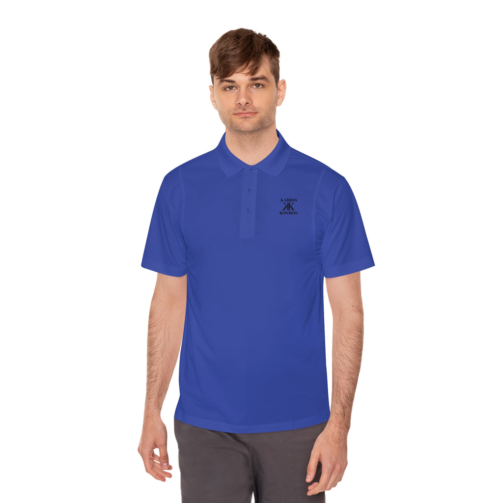 Classic Men’s Sport Polo — Minimalist Kairos Kosmos Logo Chest Shirt