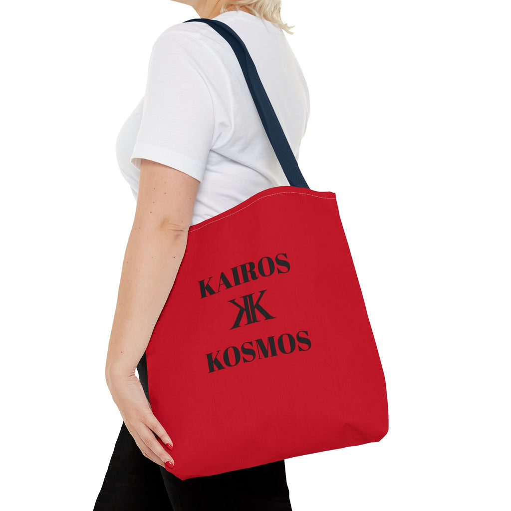 Kairos Kosmos RED Tote Bag – Minimalist Monogram Tote