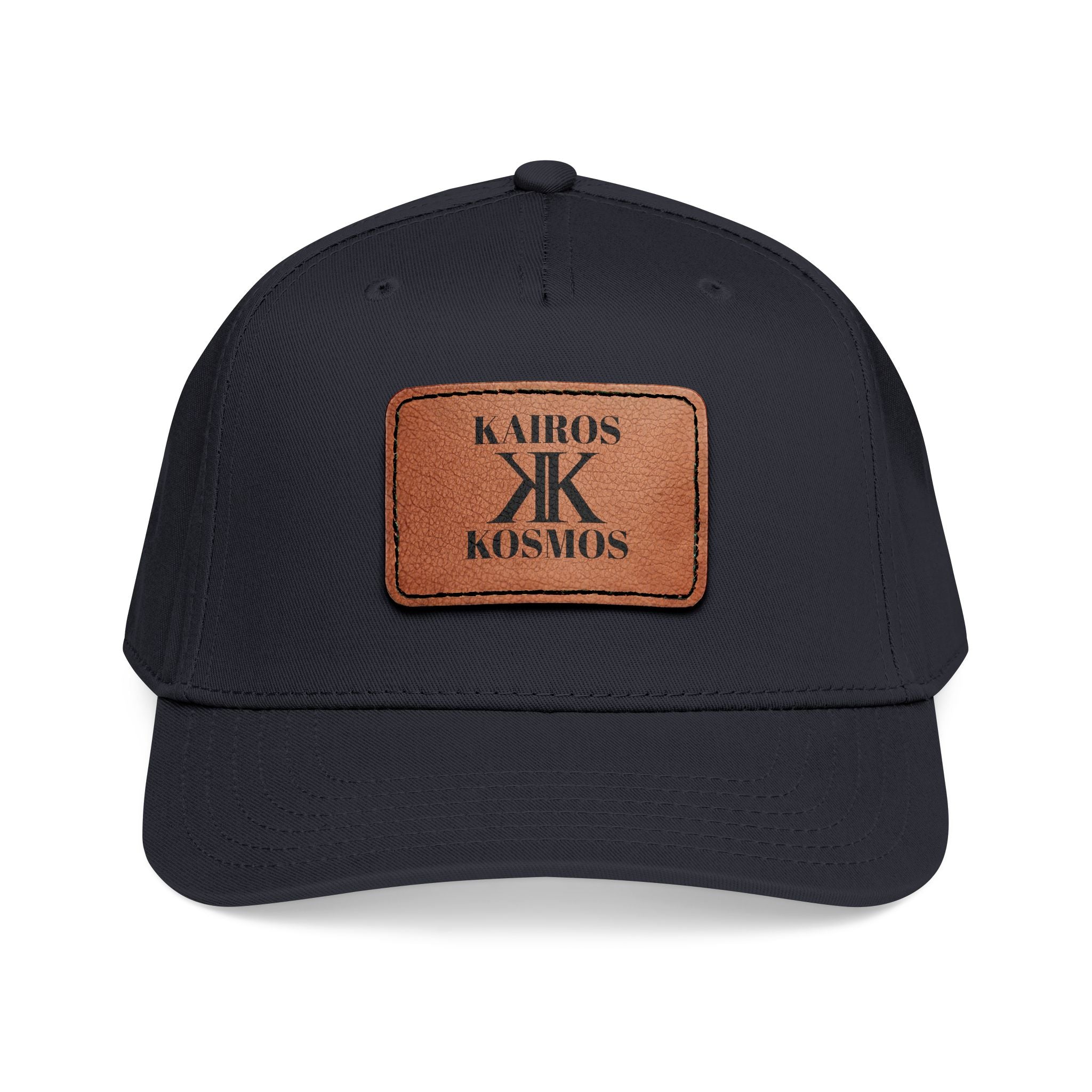 Leather Patch Baseball Cap — Kiros Kosmos Logo