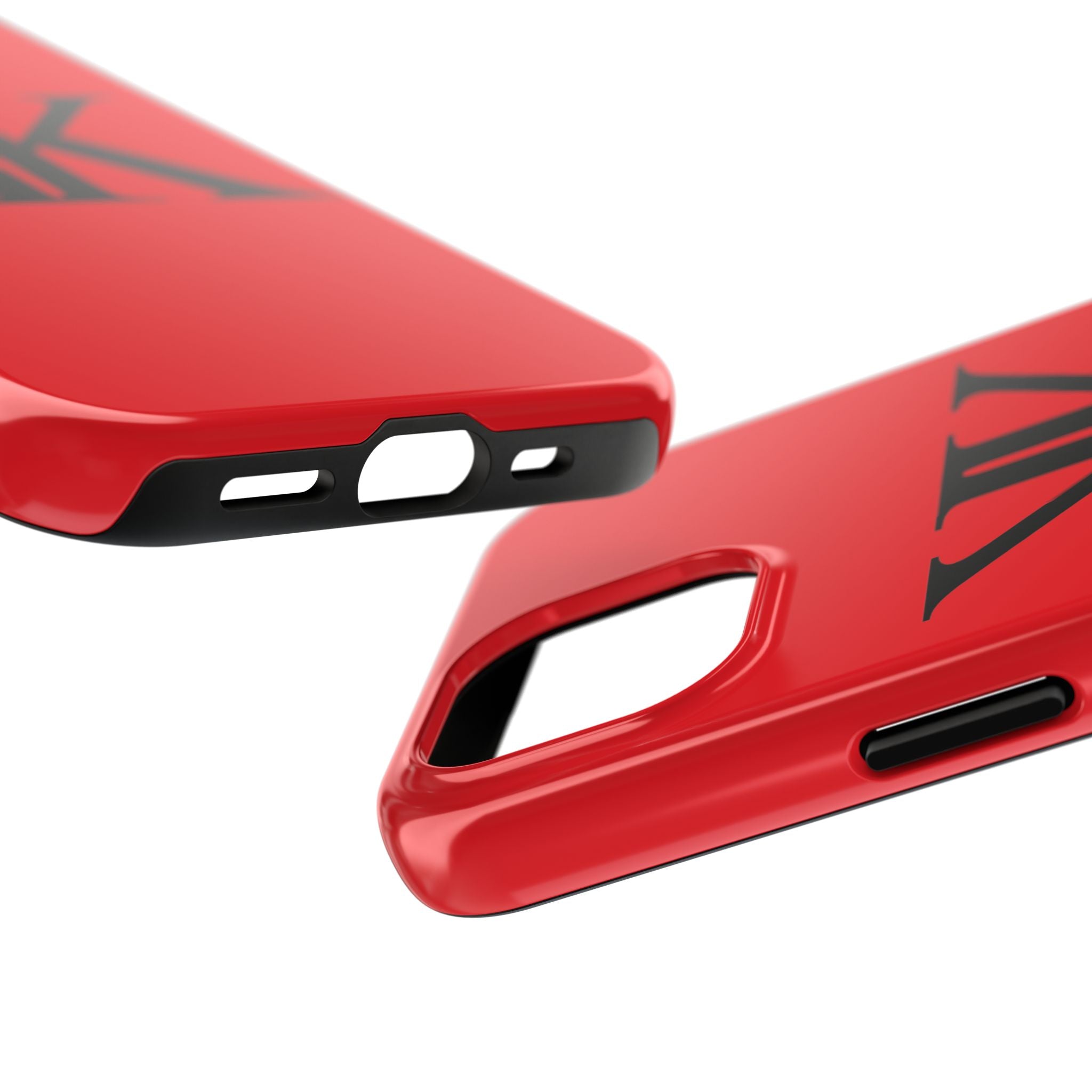 Monogram 'KK' RED Tough Phone Case — Minimal Black Initials Protective Cover