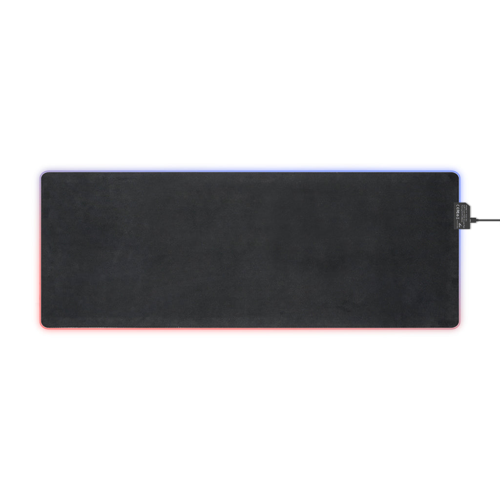 Aspis Collection LED Gaming Mouse Pad — RGB Edge Large Desk Mat with Repeating Lightning Pattern