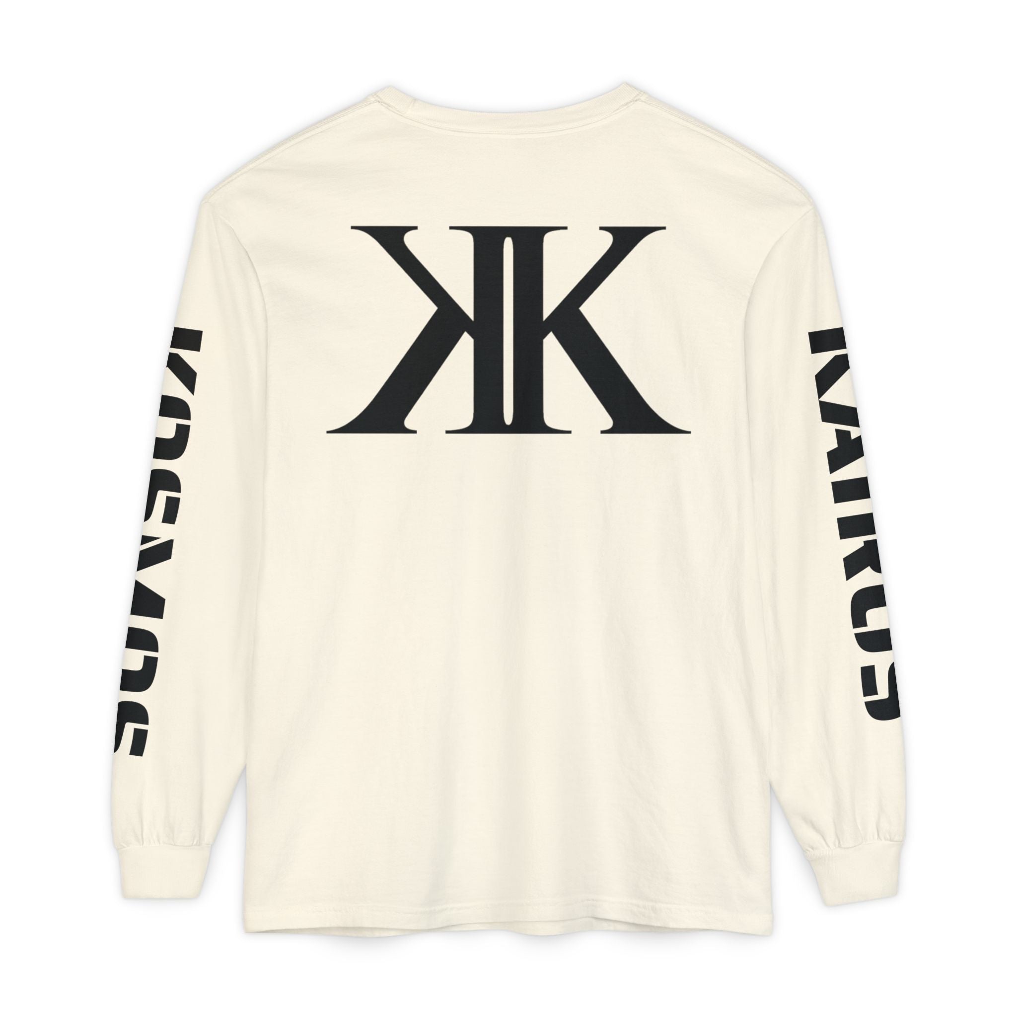 KOSMOS Monogram Uni-Sex Long Sleeve Tee — Bold Black Logo Sleeve Shirt