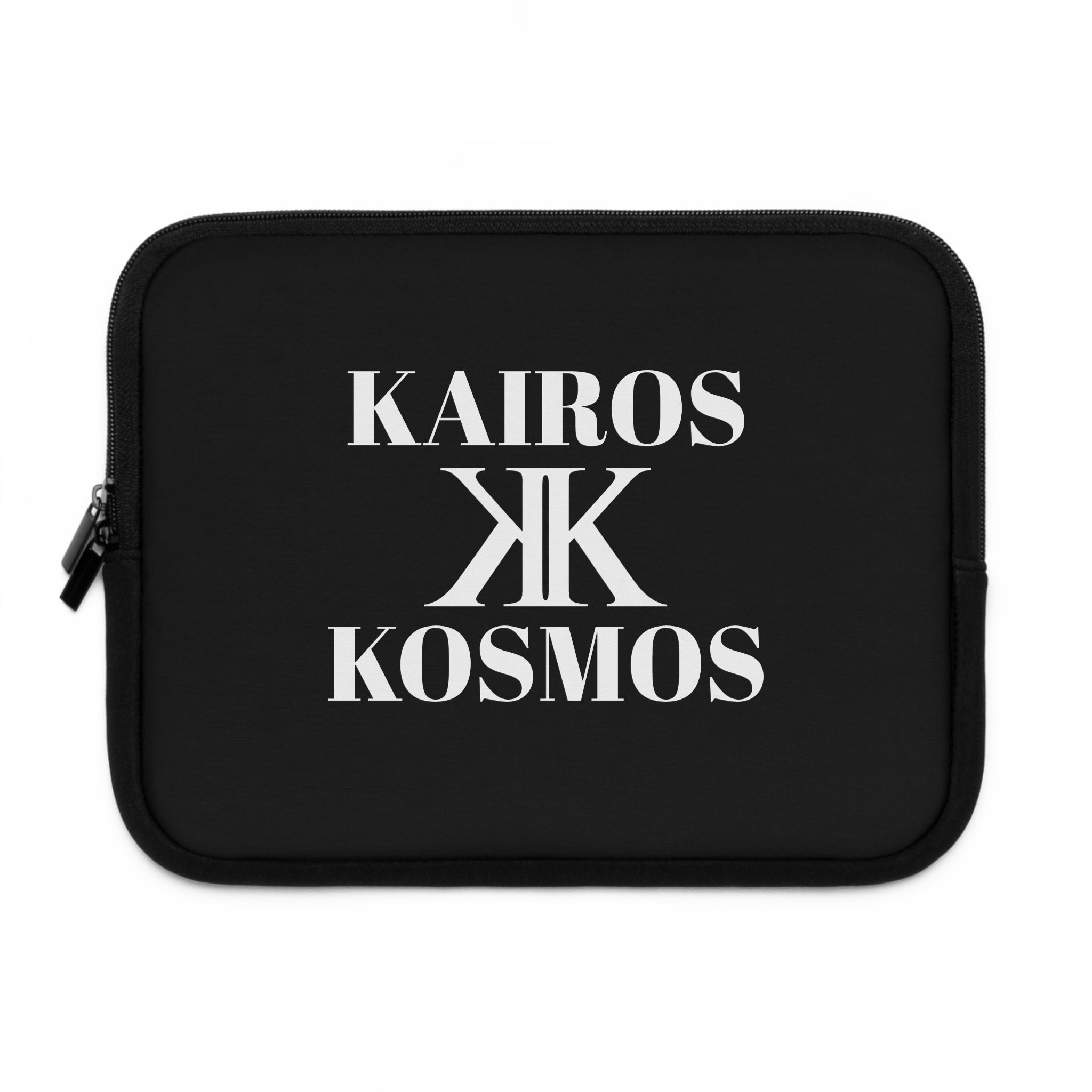Kairos Kosmos BLACK Laptop Sleeve — Minimalist Monogram Protective Case