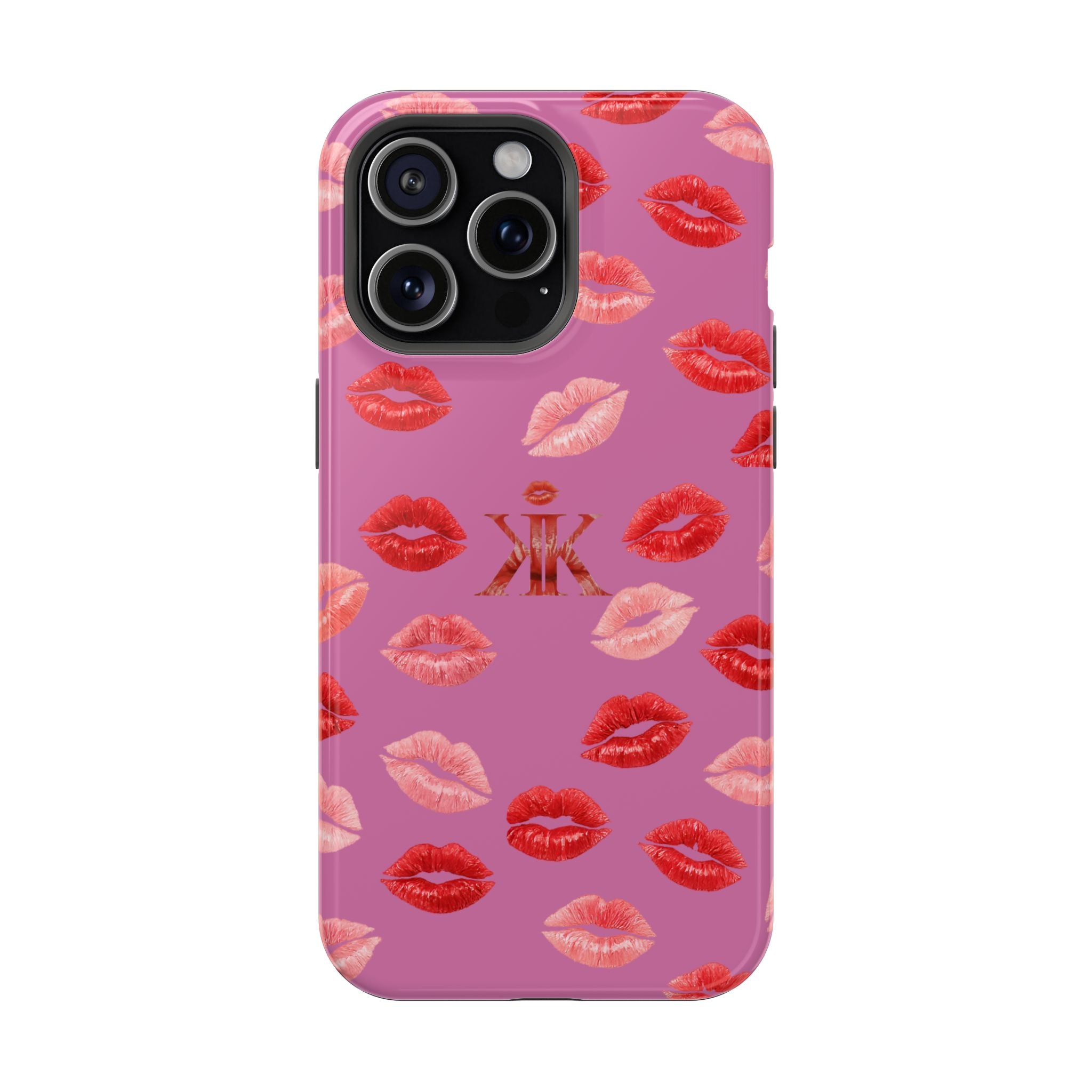 Psyche Collection Light Pink - Kiss Pattern Magnetic Impact Phone Case