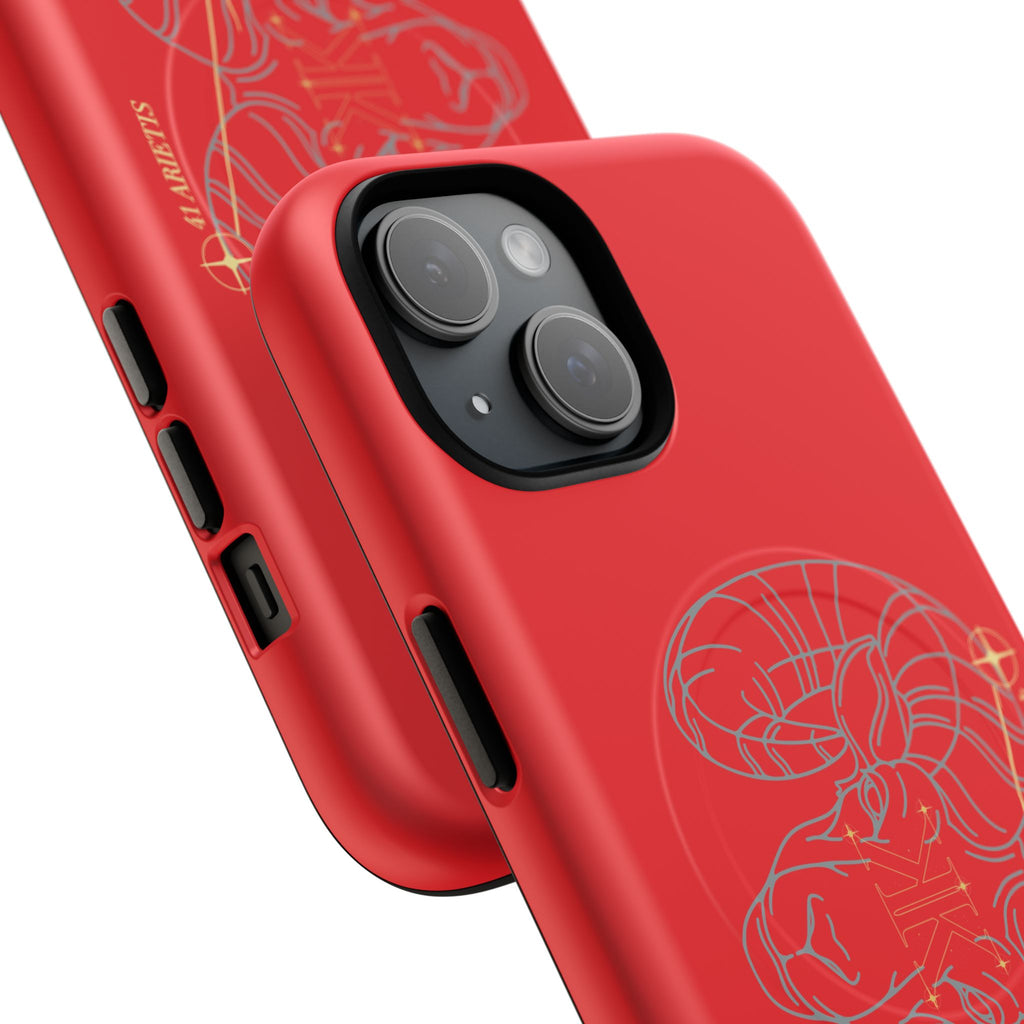 Aether Collection RED Aries Tough Magnetic Phone Case — Minimal Zodiac Design