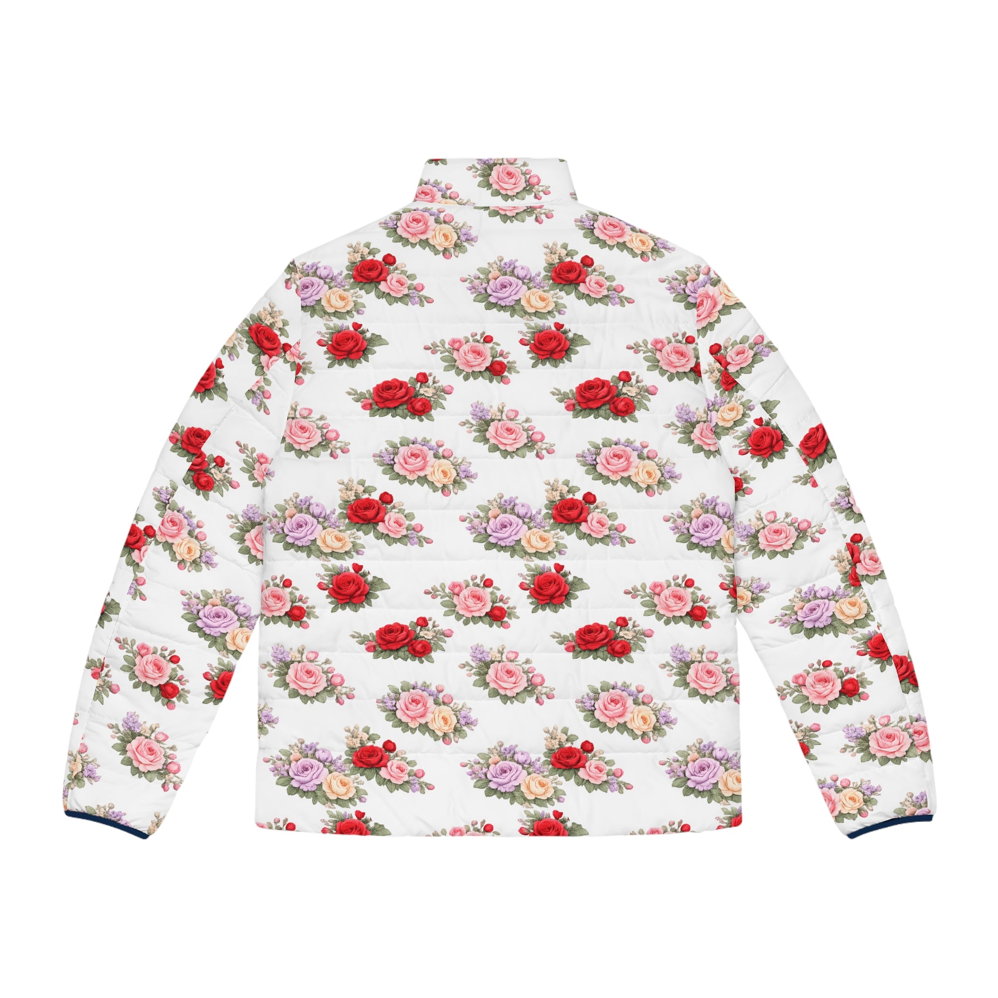 Anthos Collection Floral Puffer Jacket - Vintage Rose All-Over Print