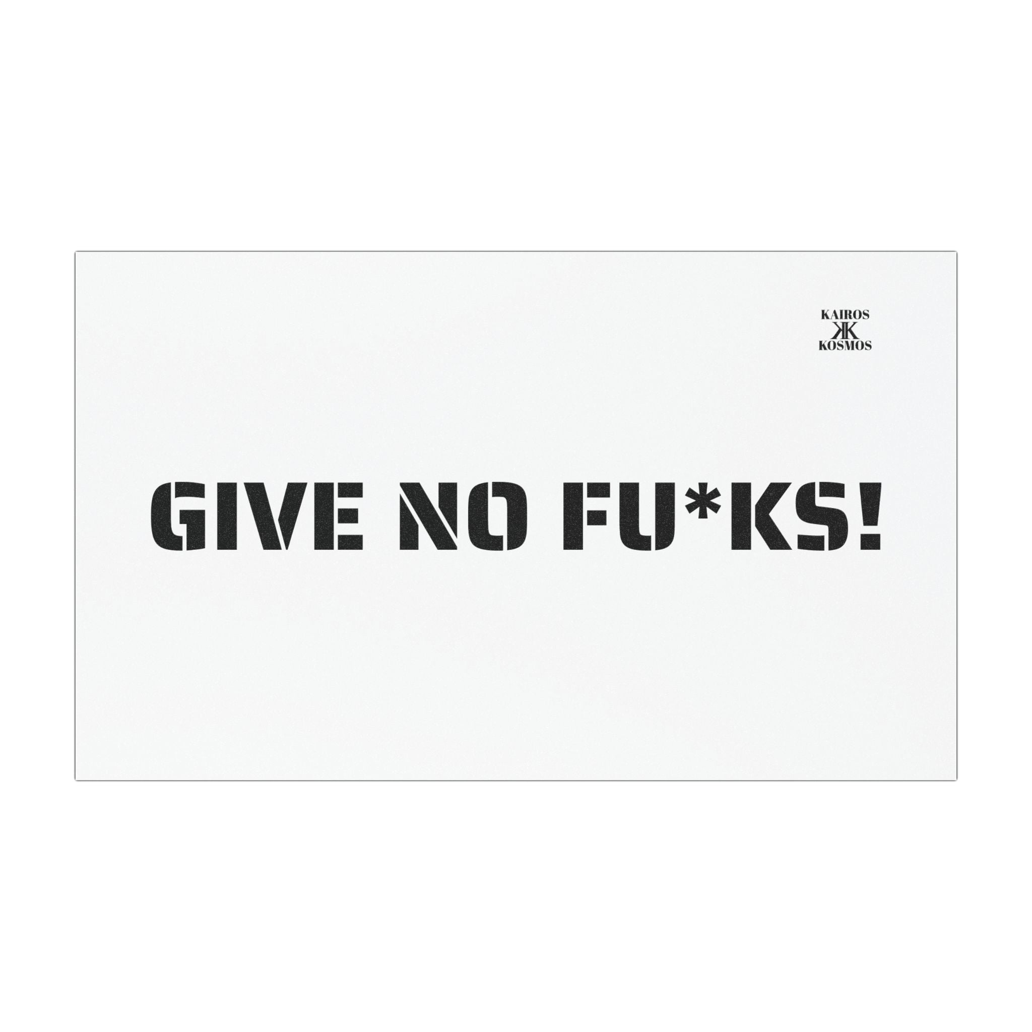 Kairos Kosmos Car Magnet — "GIVE NO FU*KS!" Bold Black Vinyl Décor