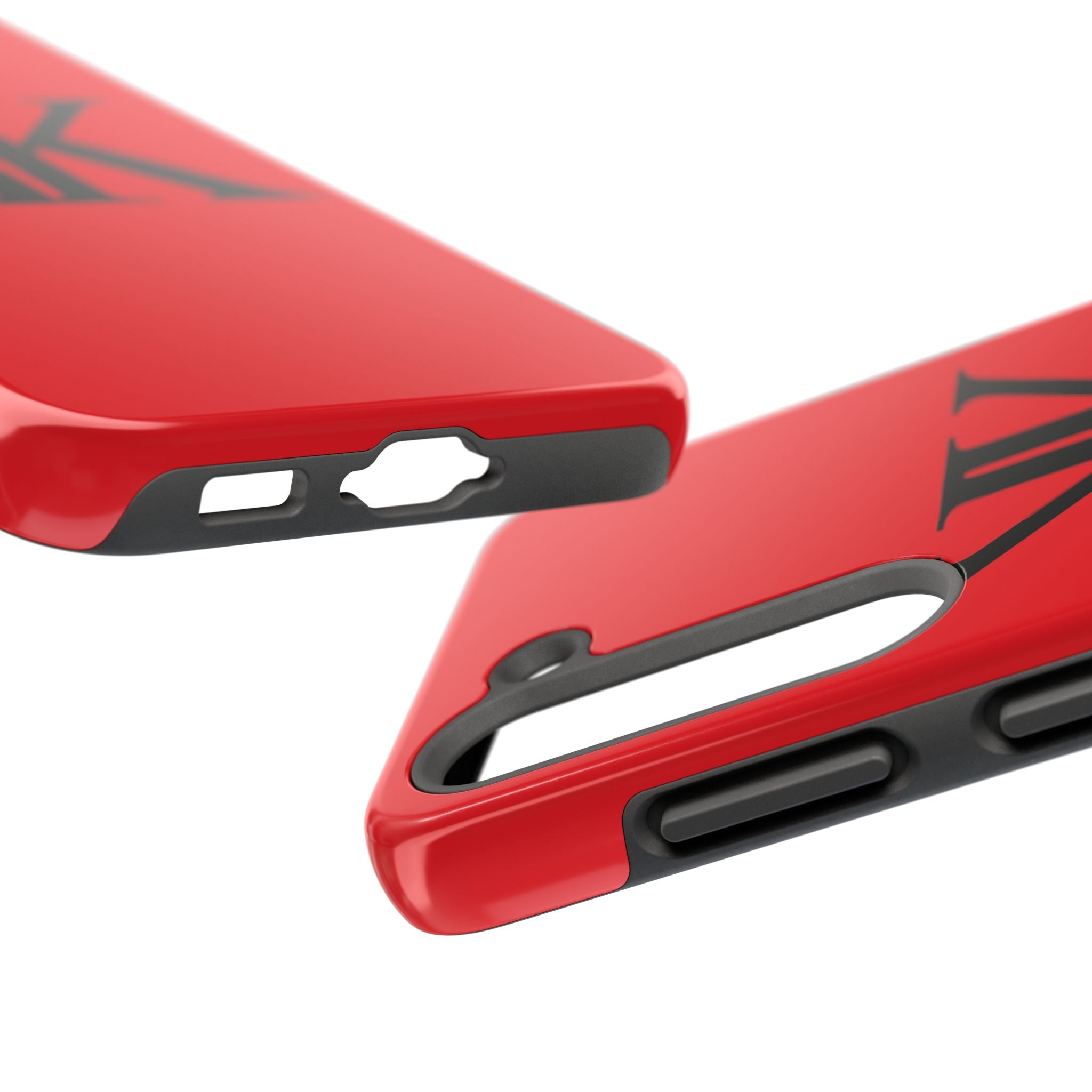 Monogram 'KK' RED Tough Phone Case — Minimal Black Initials Protective Cover
