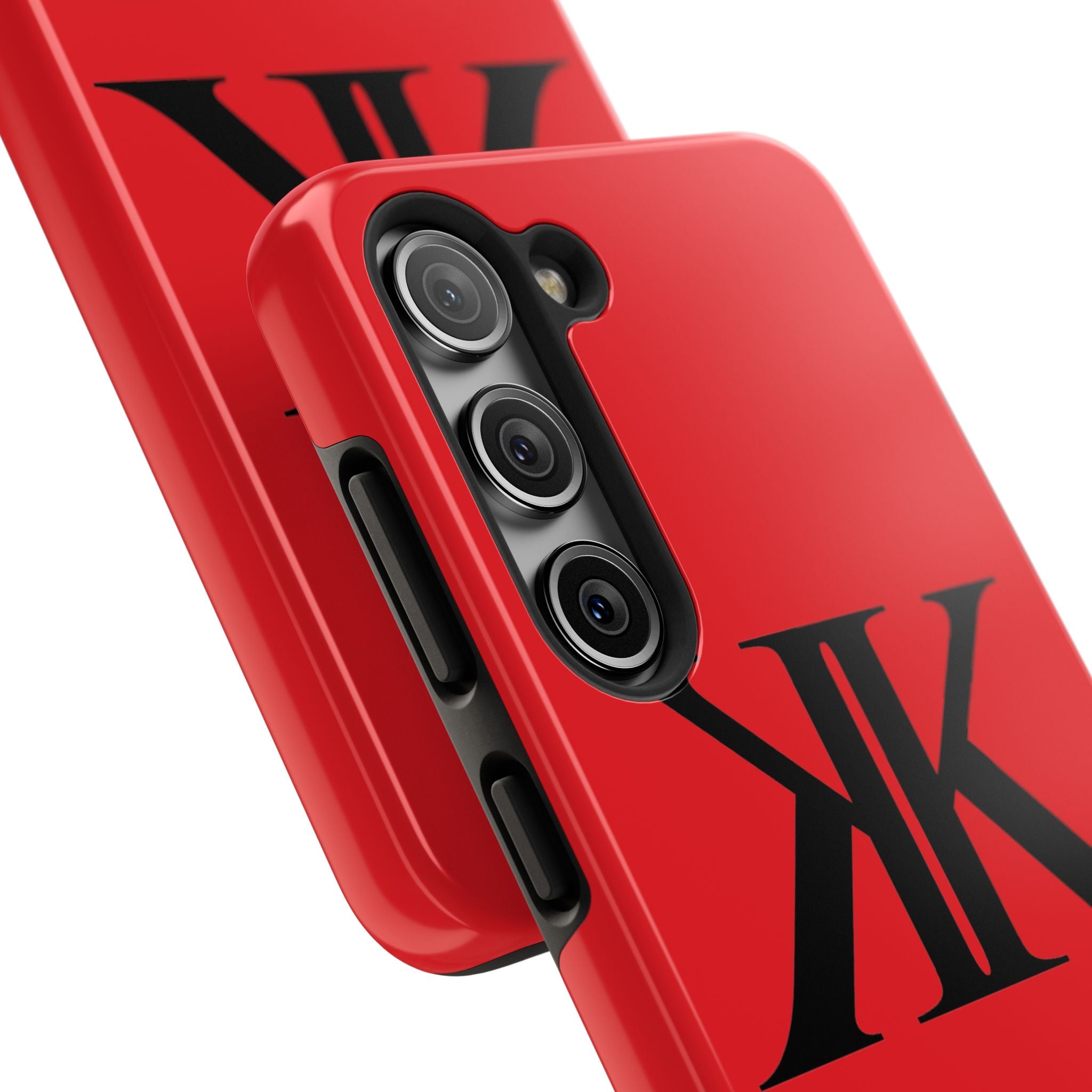 Monogram 'KK' RED Tough Phone Case — Minimal Black Initials Protective Cover