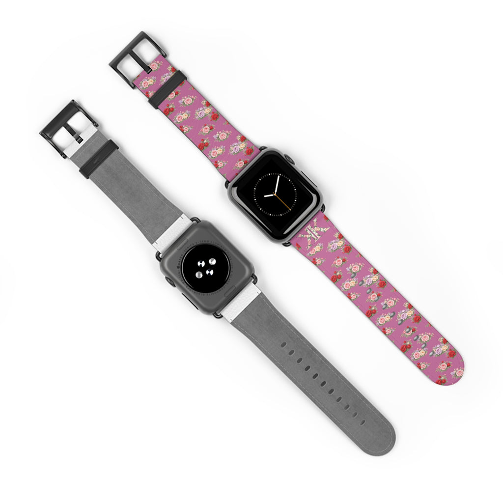 Anthos Collection Light Pink Floral Vintage Watch Band — Apple Watch Strap