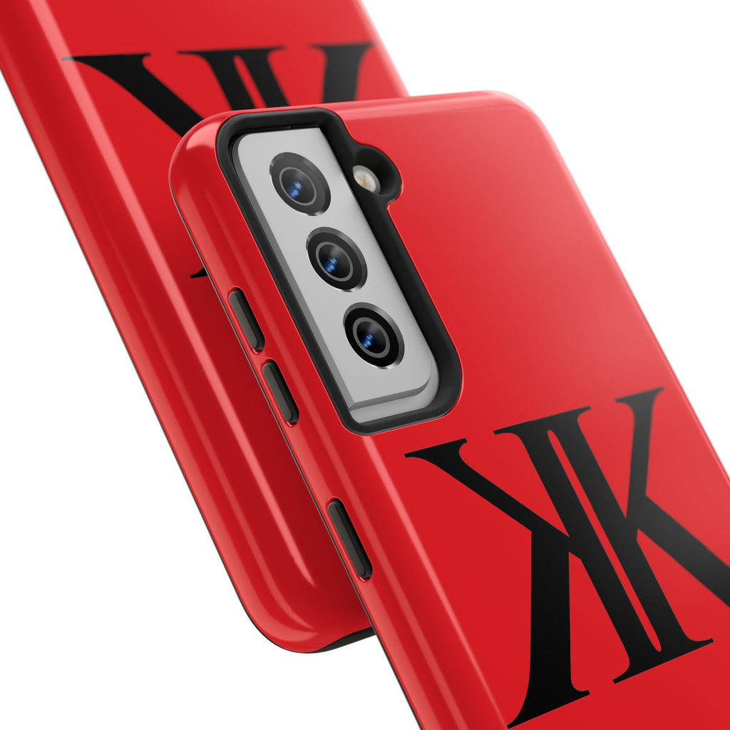 Monogram 'KK' RED Tough Phone Case — Minimal Black Initials Protective Cover