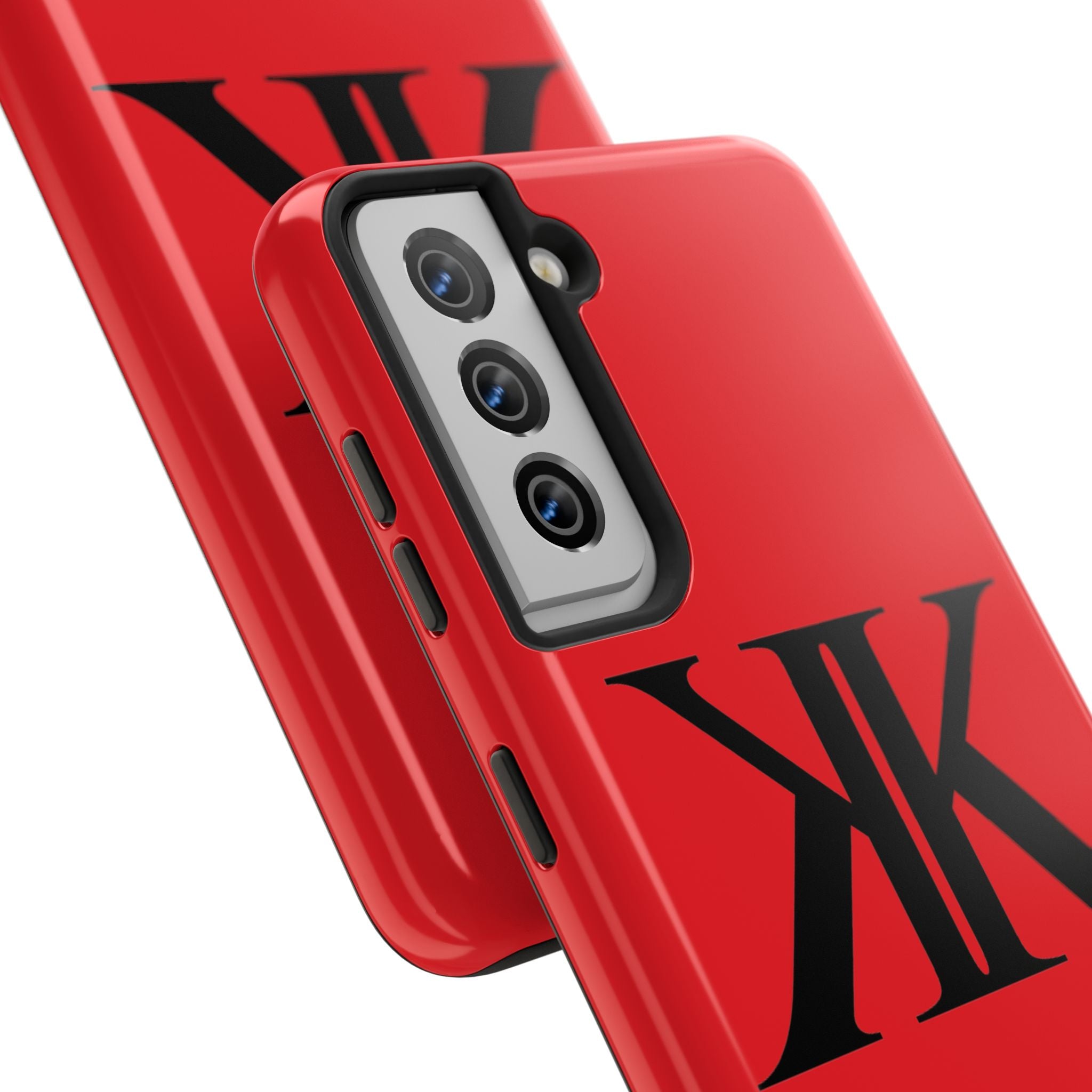 Monogram 'KK' RED Tough Phone Case — Minimal Black Initials Protective Cover