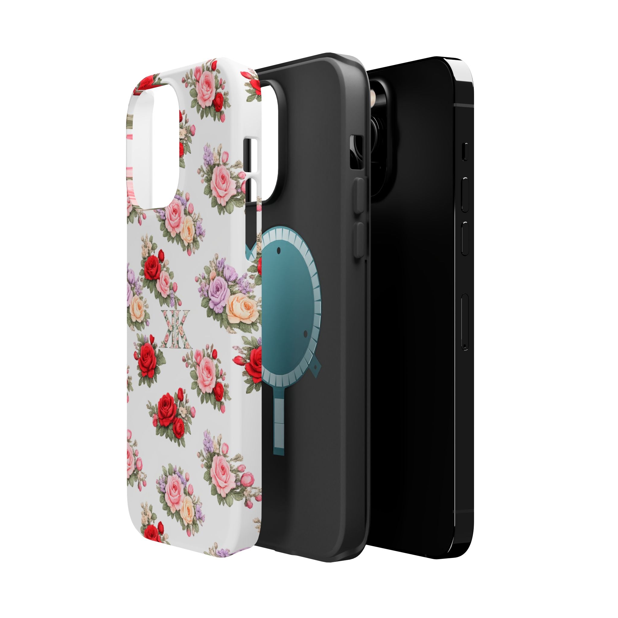Anthos Collection Vintage Floral Rose Pattern Magnetic Impact-Resistant Phone Case
