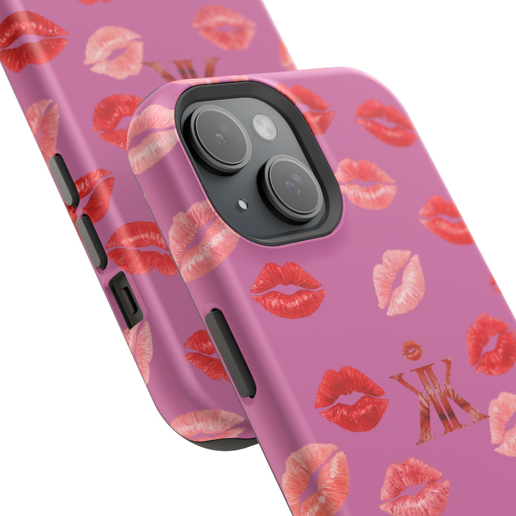 Psyche Collection Light Pink - Kiss Pattern Magnetic Impact Phone Case