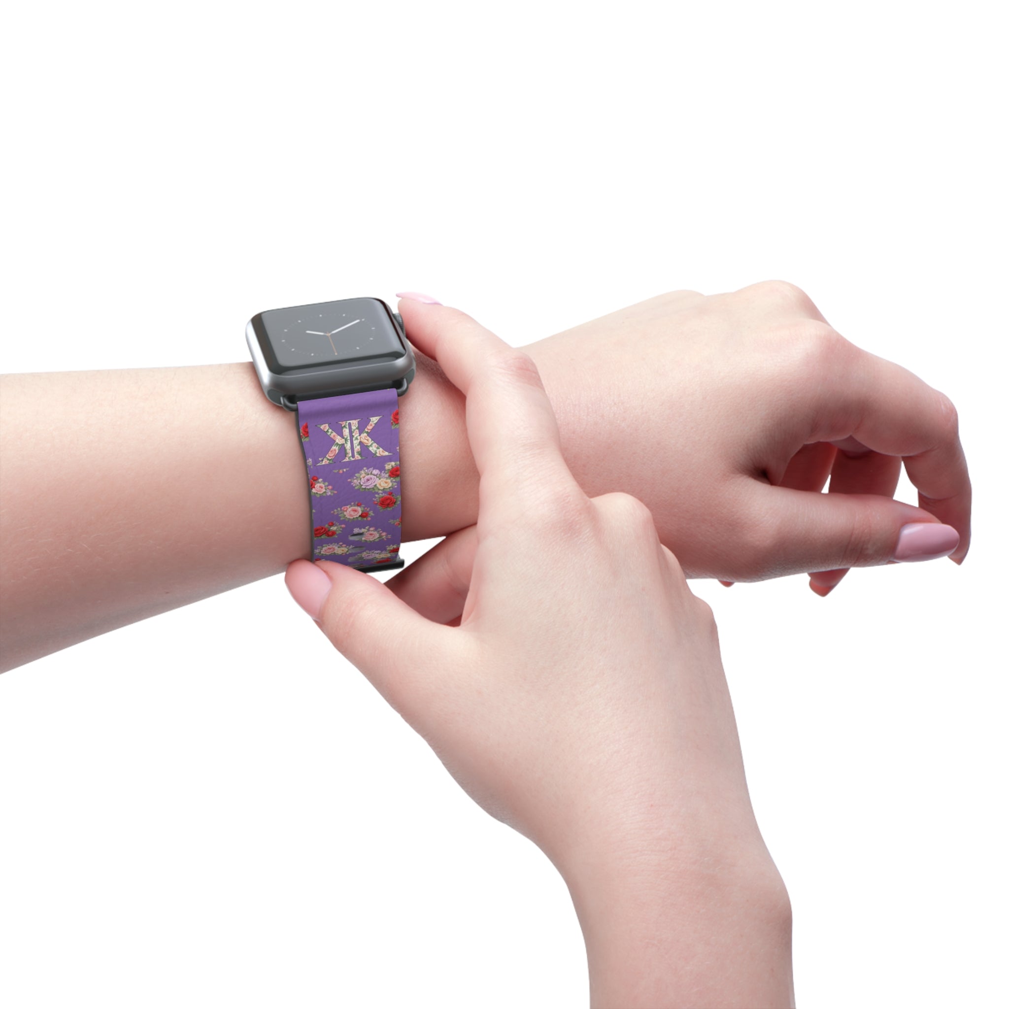 Anthos Collection Light Purple Floral Vintage Watch Band —  Apple Watch Strap