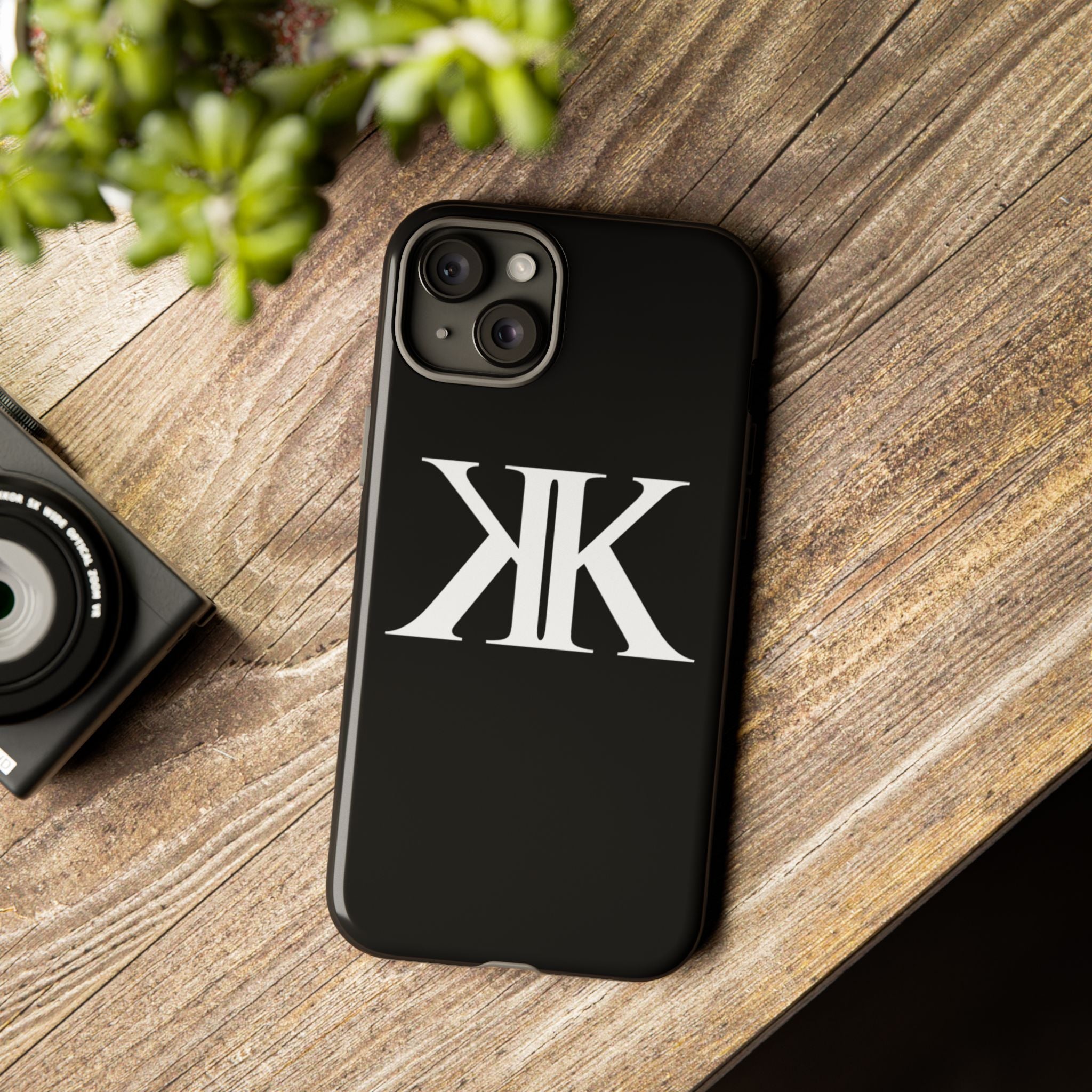 Monogram KK Phone Case BLACK — Tough Protective iPhone Cover