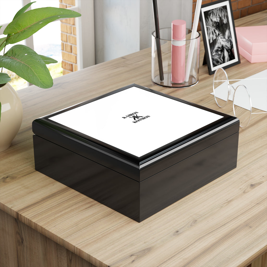 Jewelry Box with Minimalist 'KAIROS KOSMOS' Logo
