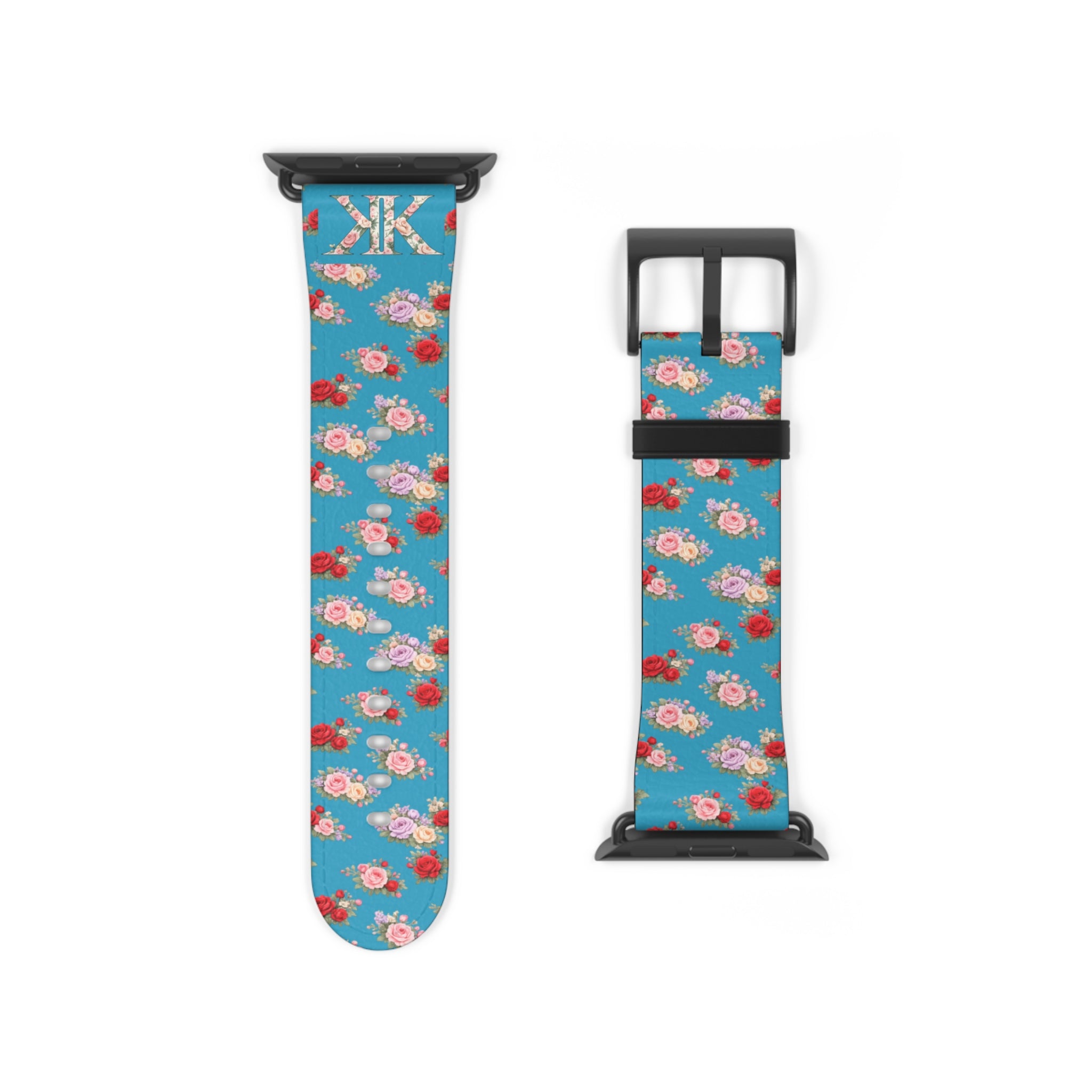 Anthos Collection Turquoise Floral Vintage Watch Band — Apple Watch Strap