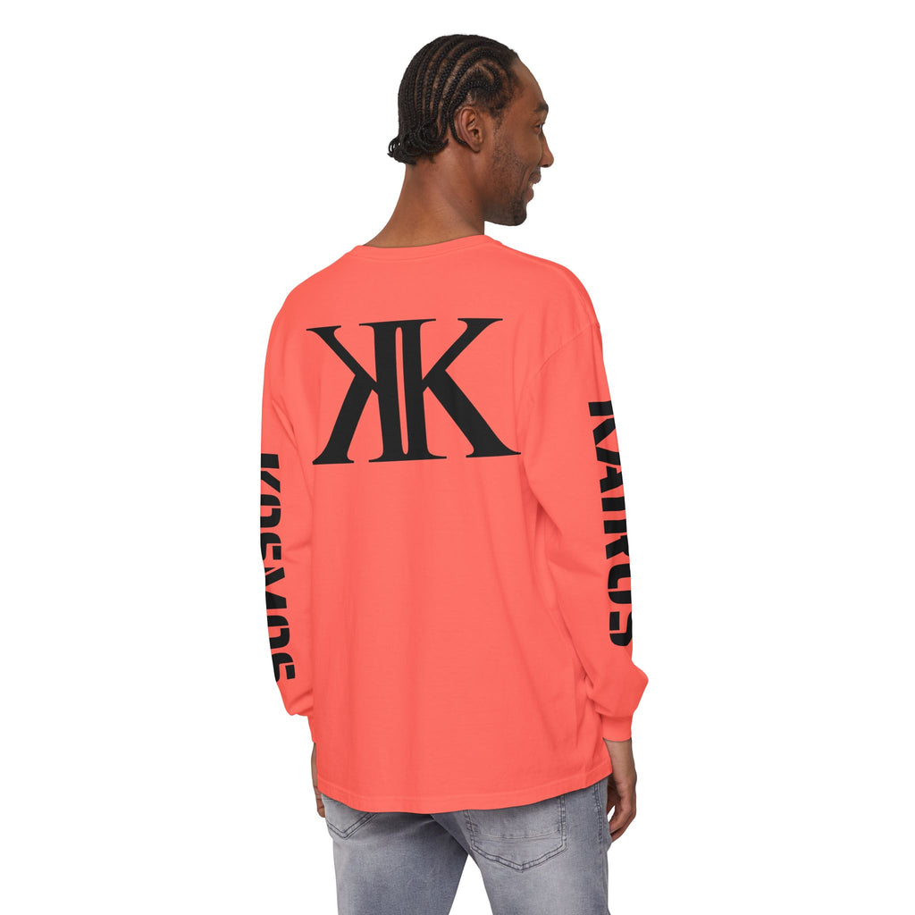 KOSMOS Monogram Uni-Sex Long Sleeve Tee — Bold Black Logo Sleeve Shirt