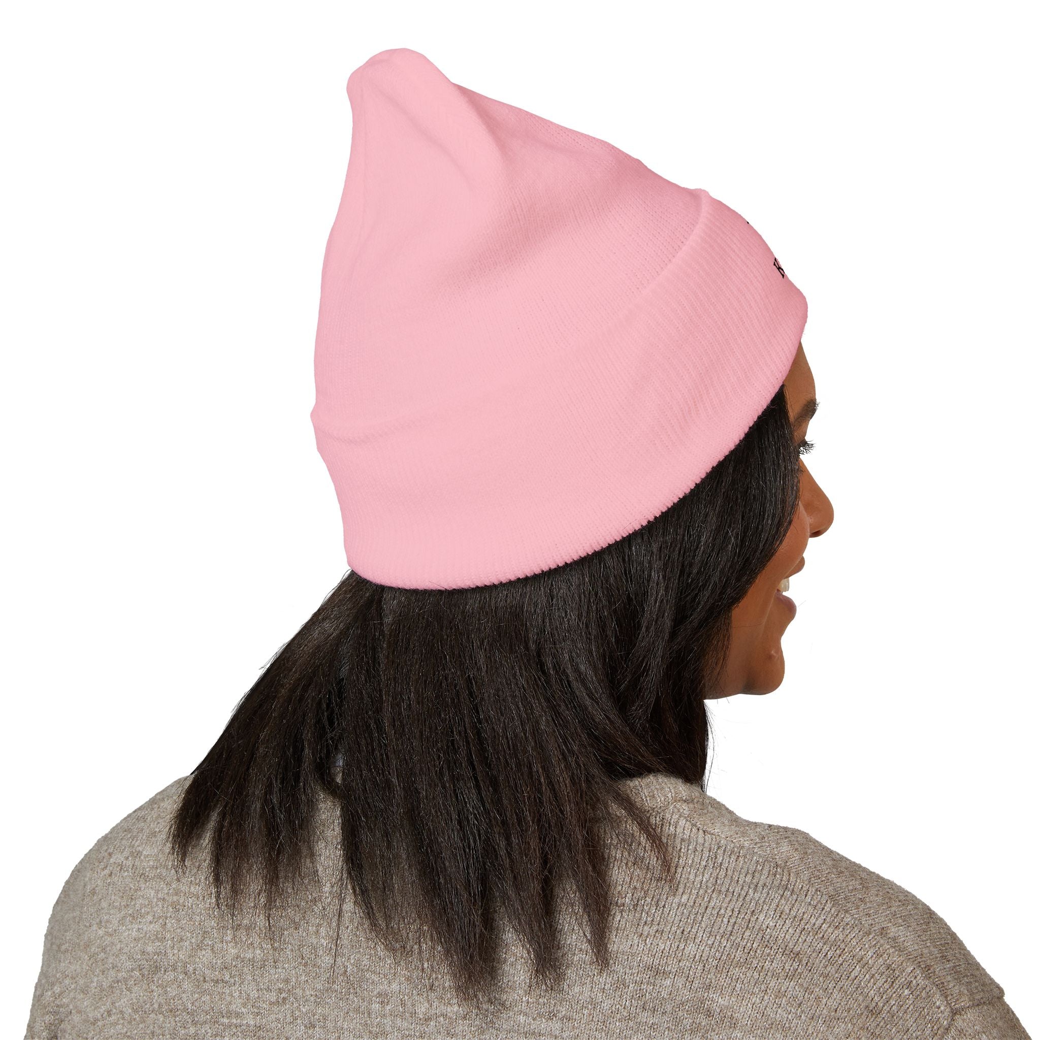 Kairos Kosmos Embroidered Cuffed Beanie — Minimal Logo Knit Hat