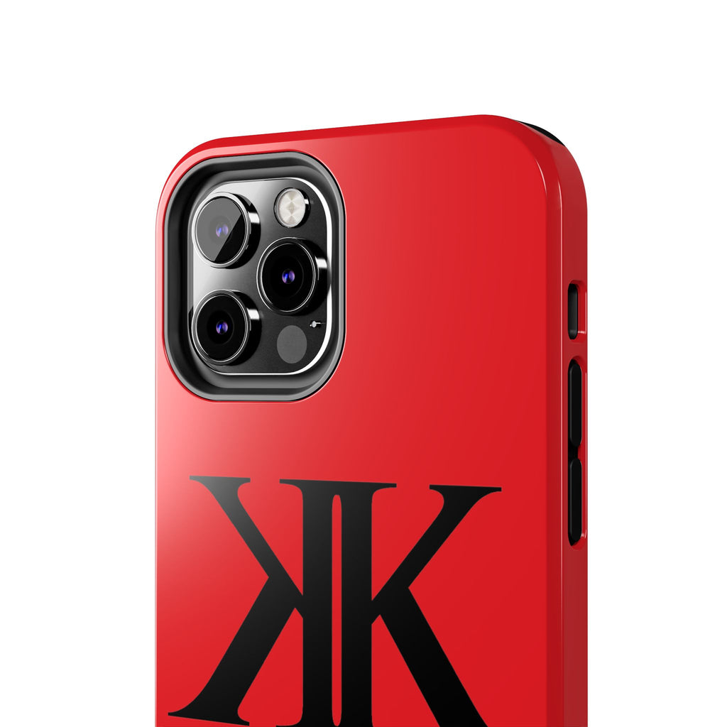 Monogram 'KK' RED Tough Phone Case — Minimal Black Initials Protective Cover