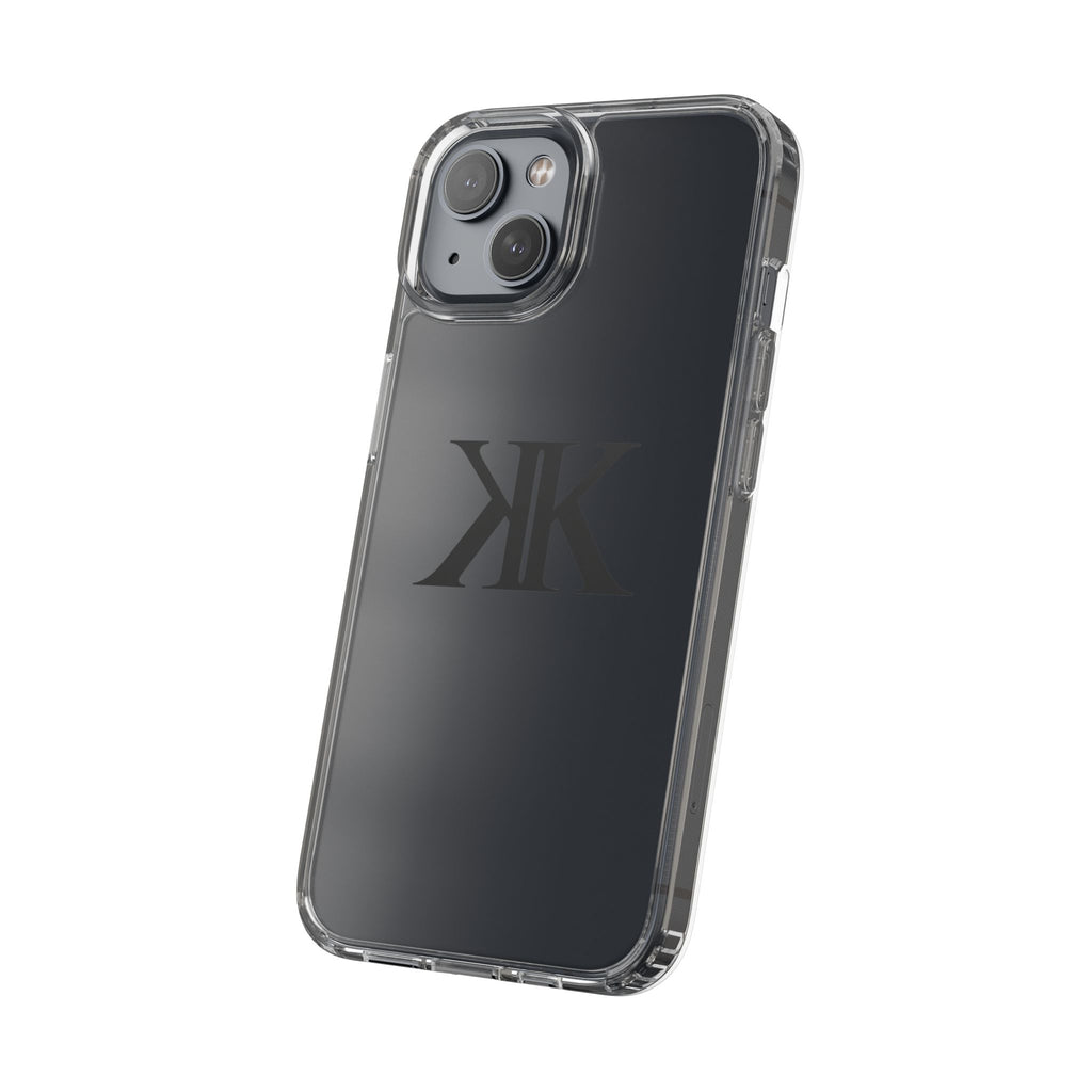Kairos Kosmos Clear Phone Case — Minimal Black KK Monogram