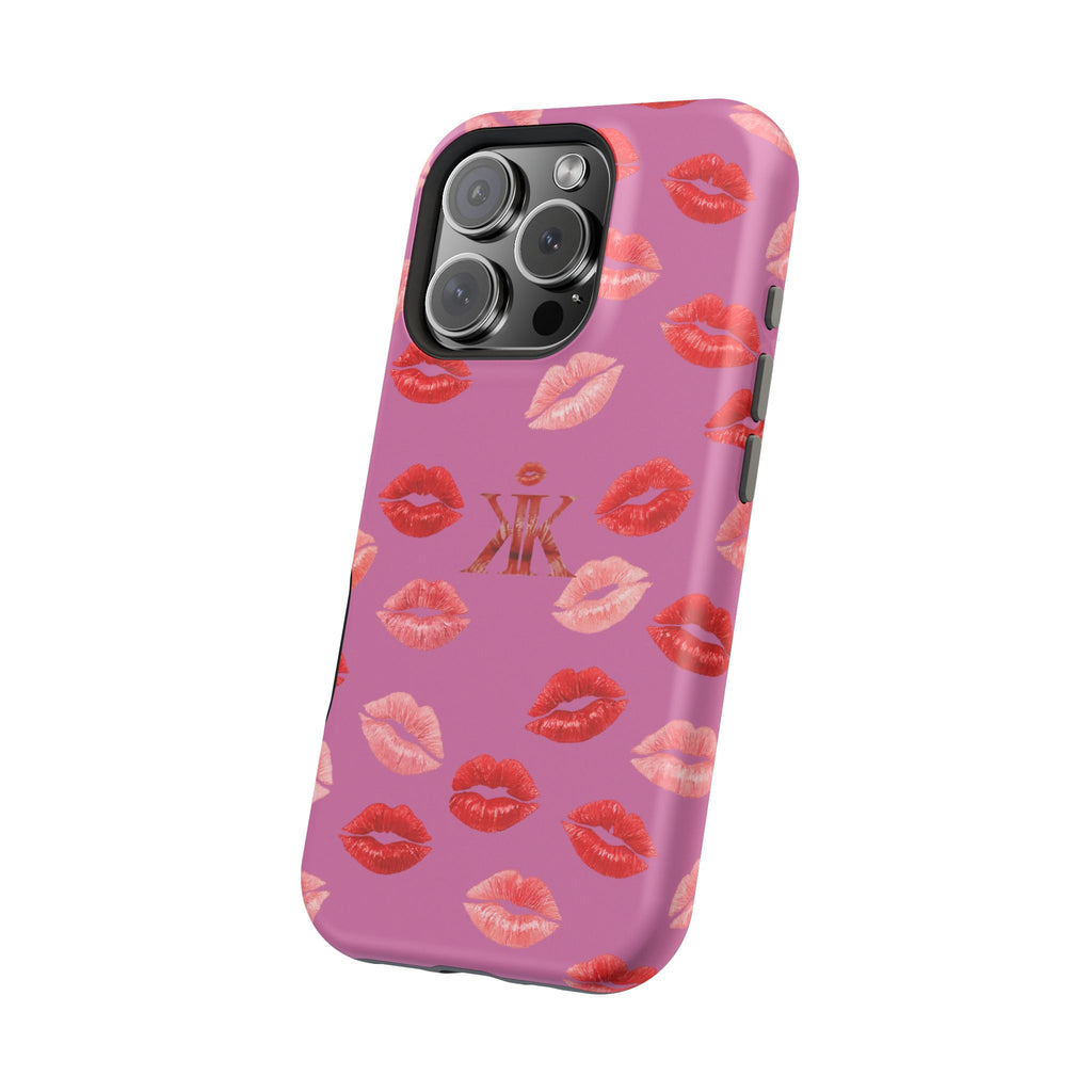 Psyche Collection Light Pink - Kiss Pattern Magnetic Impact Phone Case