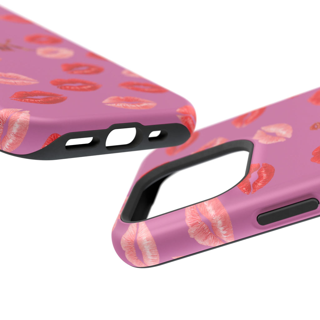 Psyche Collection Light Pink - Kiss Pattern Magnetic Impact Phone Case