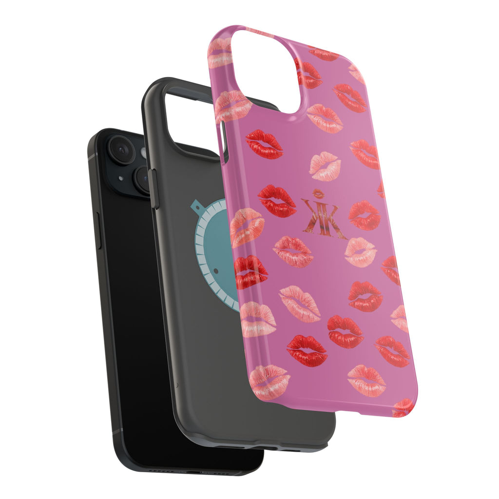 Psyche Collection Light Pink - Kiss Pattern Magnetic Impact Phone Case