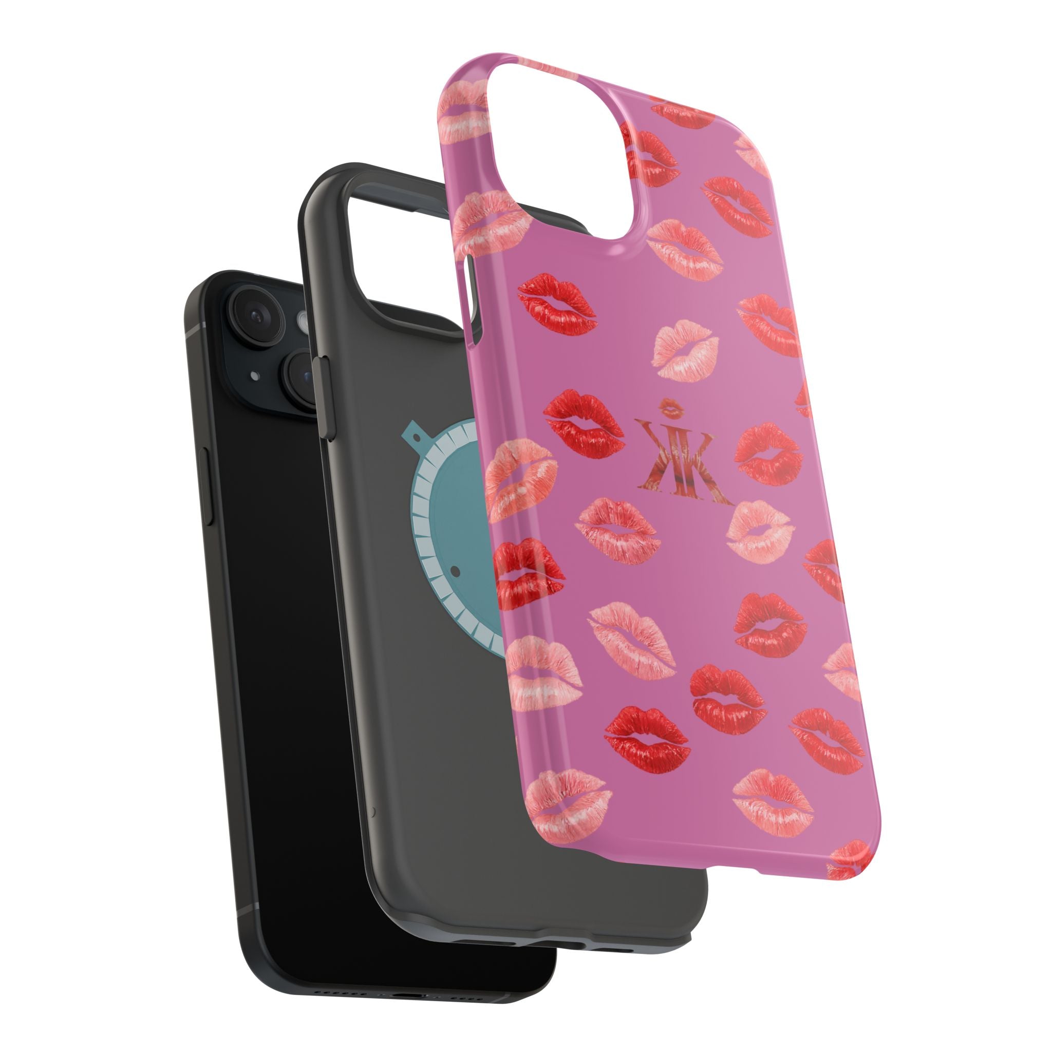 Psyche Collection Light Pink - Kiss Pattern Magnetic Impact Phone Case
