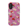 Anthos Collection Light Pink  Vintage Floral Rose Pattern Magnetic Impact-Resistant Phone Case