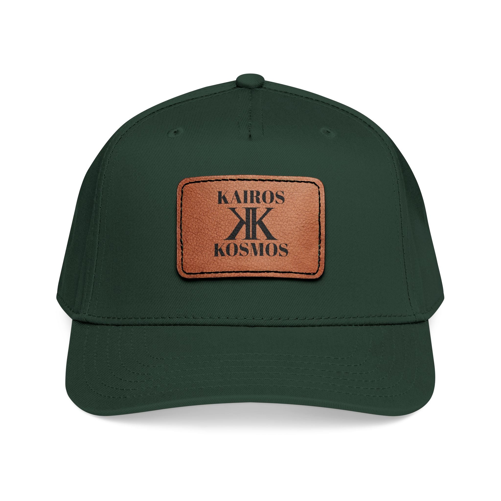 Leather Patch Baseball Cap — Kiros Kosmos Logo