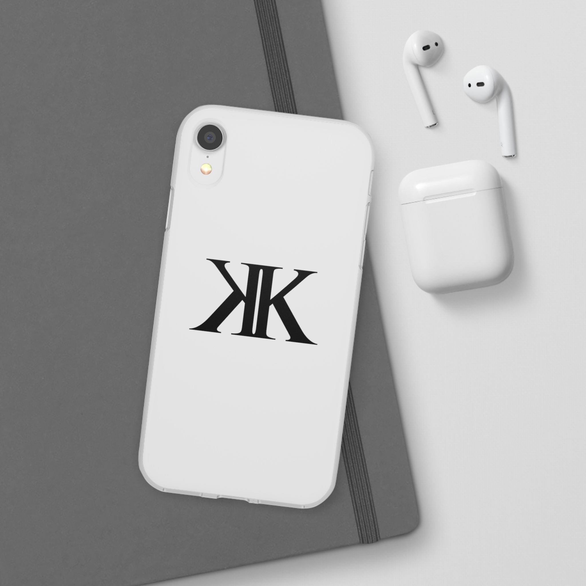 Monogram KK Phone Case — Minimalist Black Logo Flexi Case