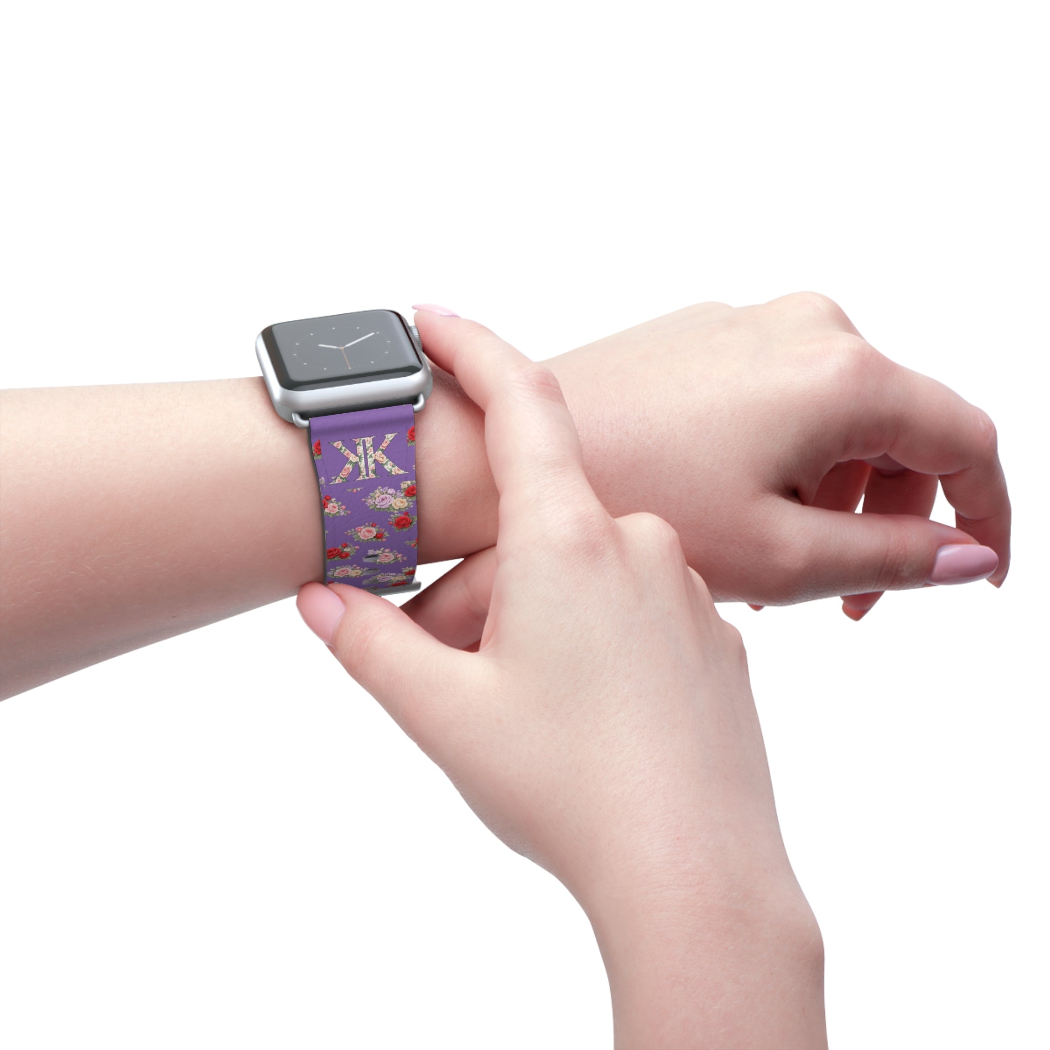 Anthos Collection Light Purple Floral Vintage Watch Band —  Apple Watch Strap
