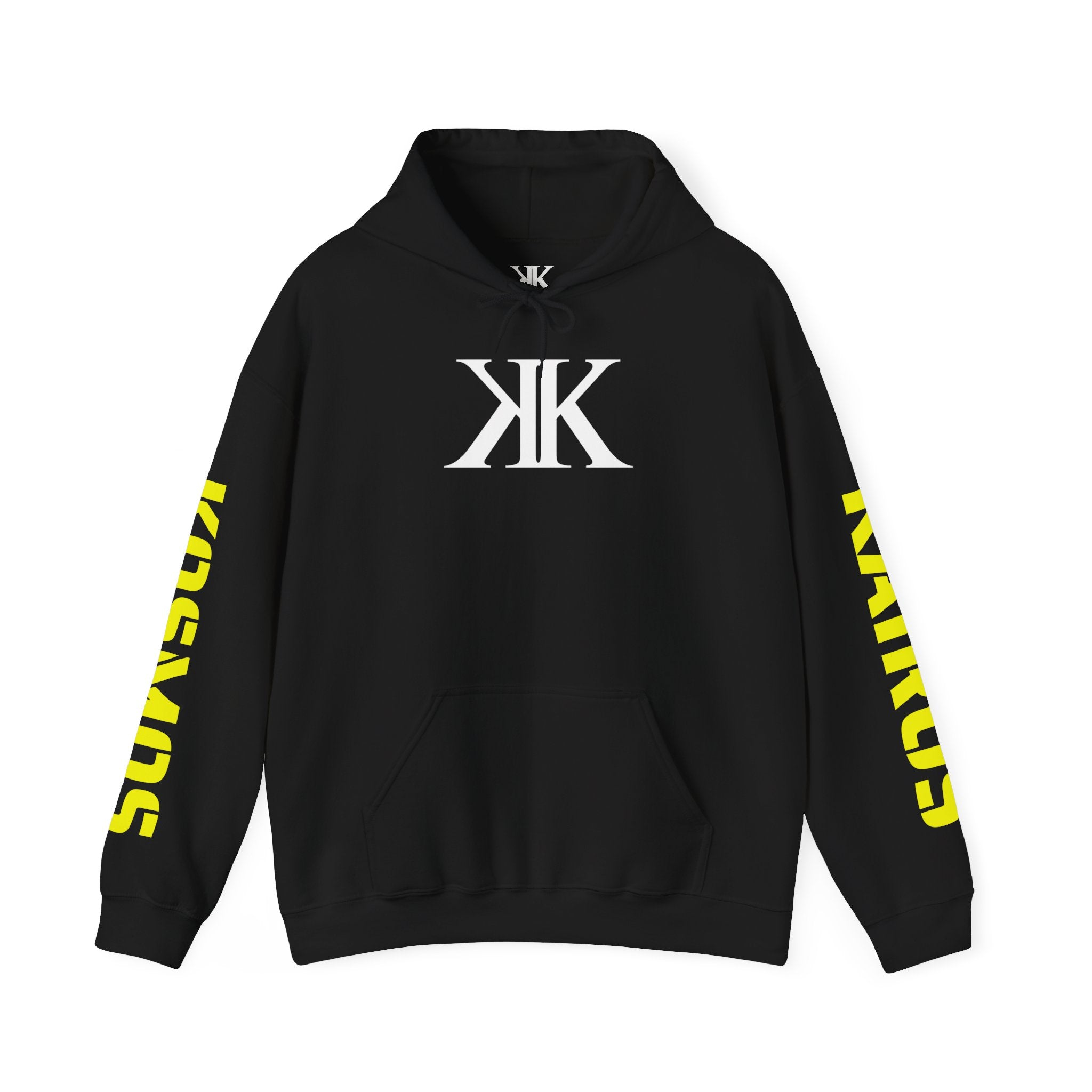 KAIROS KOSMUS Logo Hoodie BLACK — Minimalist Black Emblem Pullover