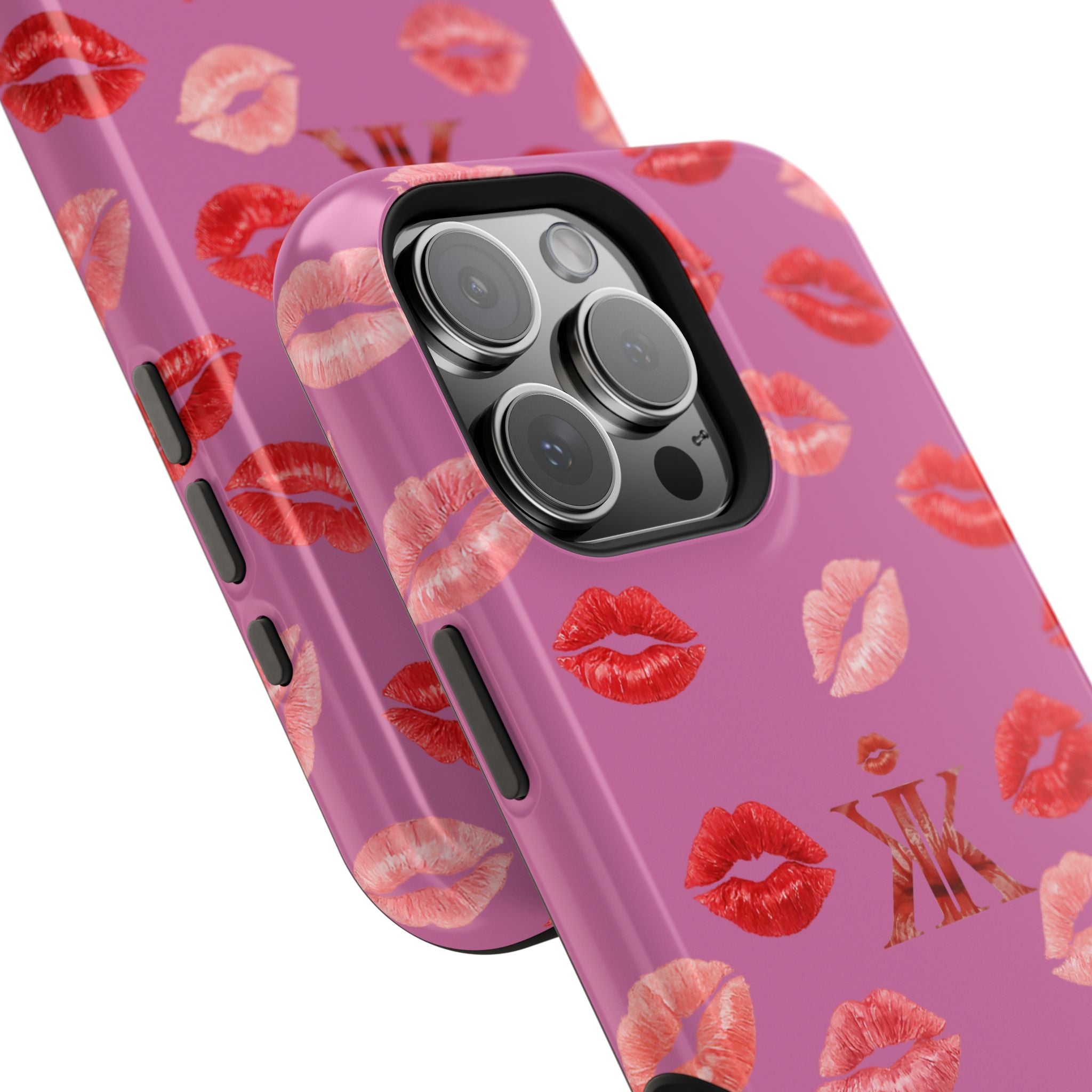 Psyche Collection Light Pink - Kiss Pattern Magnetic Impact Phone Case