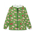 Anthos Collection Green Floral Rose Panel Windbreaker Jacket