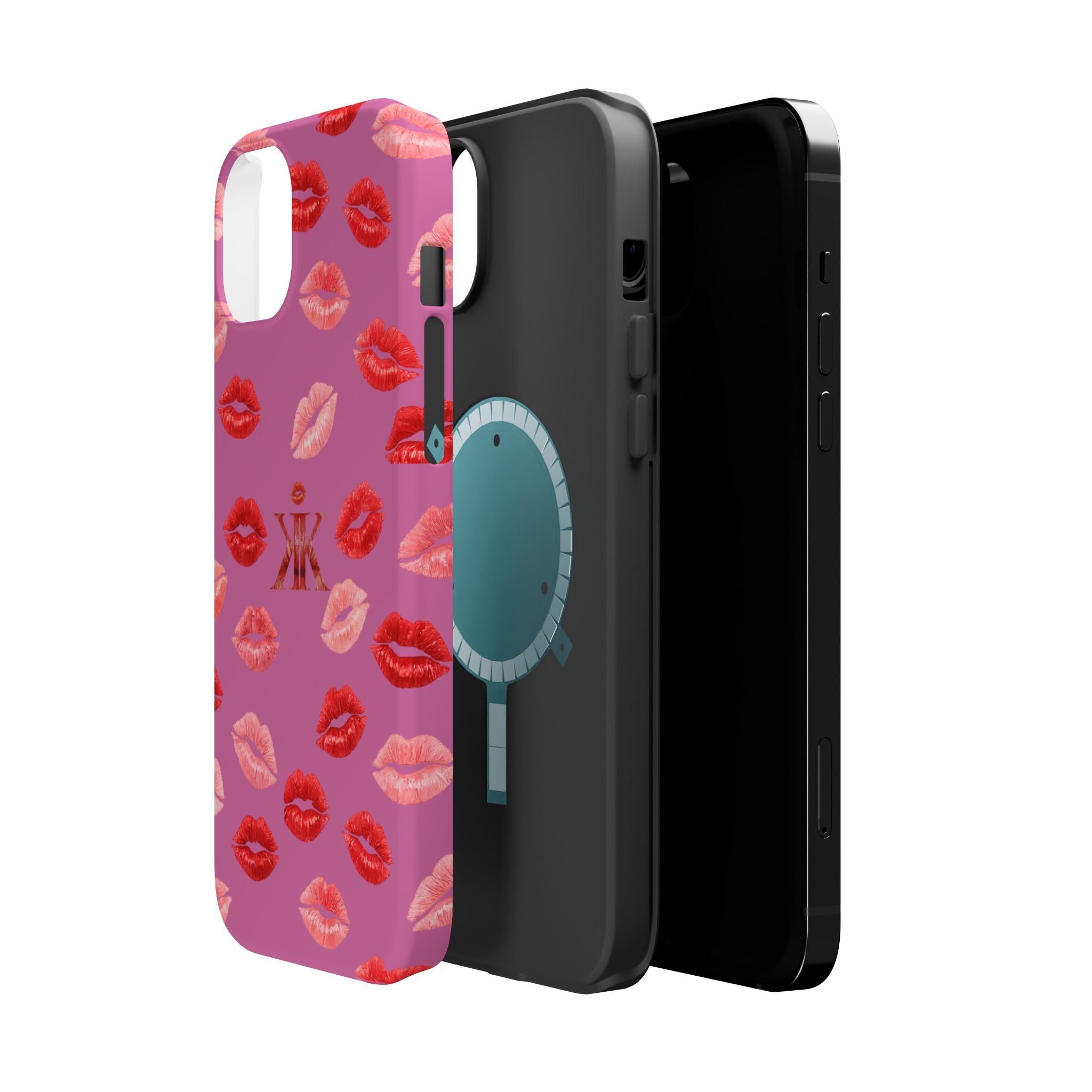 Psyche Collection Light Pink - Kiss Pattern Magnetic Impact Phone Case