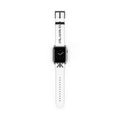 Watch Band — White Leather Strap with "GIVE NO FU*KS!" Text