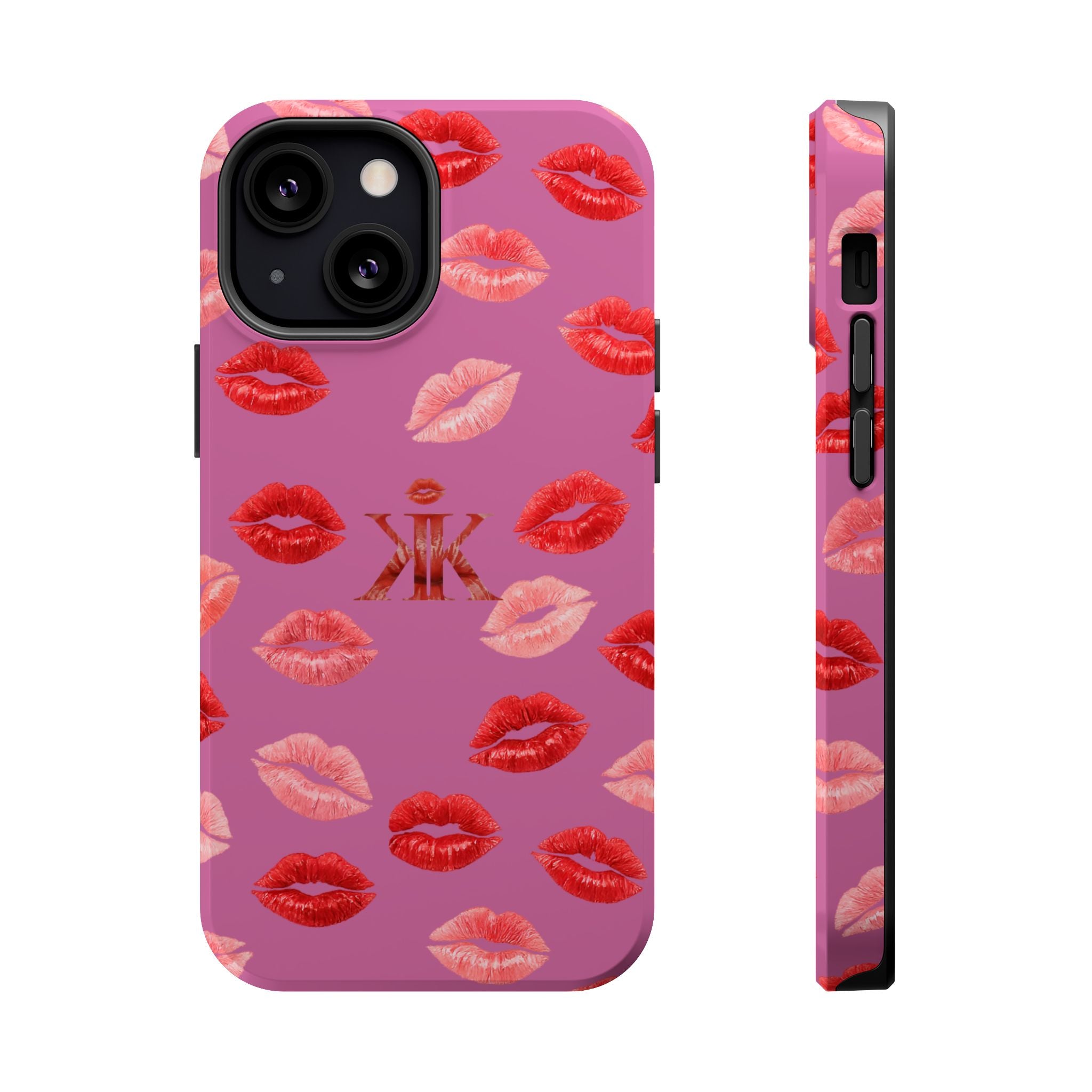 Psyche Collection Light Pink - Kiss Pattern Magnetic Impact Phone Case