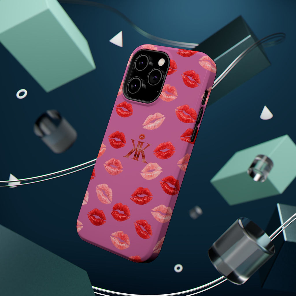 Psyche Collection Light Pink - Kiss Pattern Magnetic Impact Phone Case