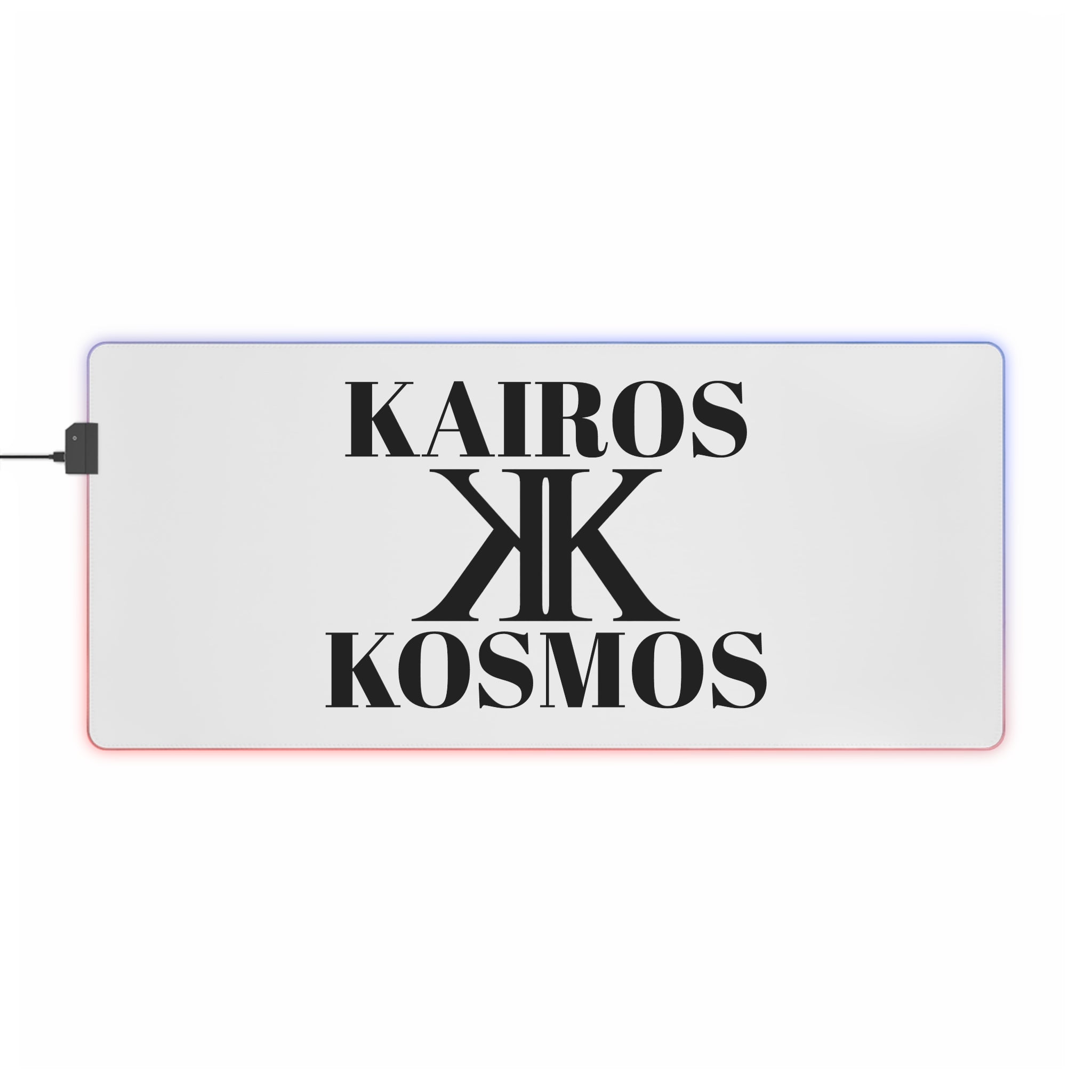 LED Gaming Mouse Pad — Kairos Kosmos Logo RGB Desk Mat