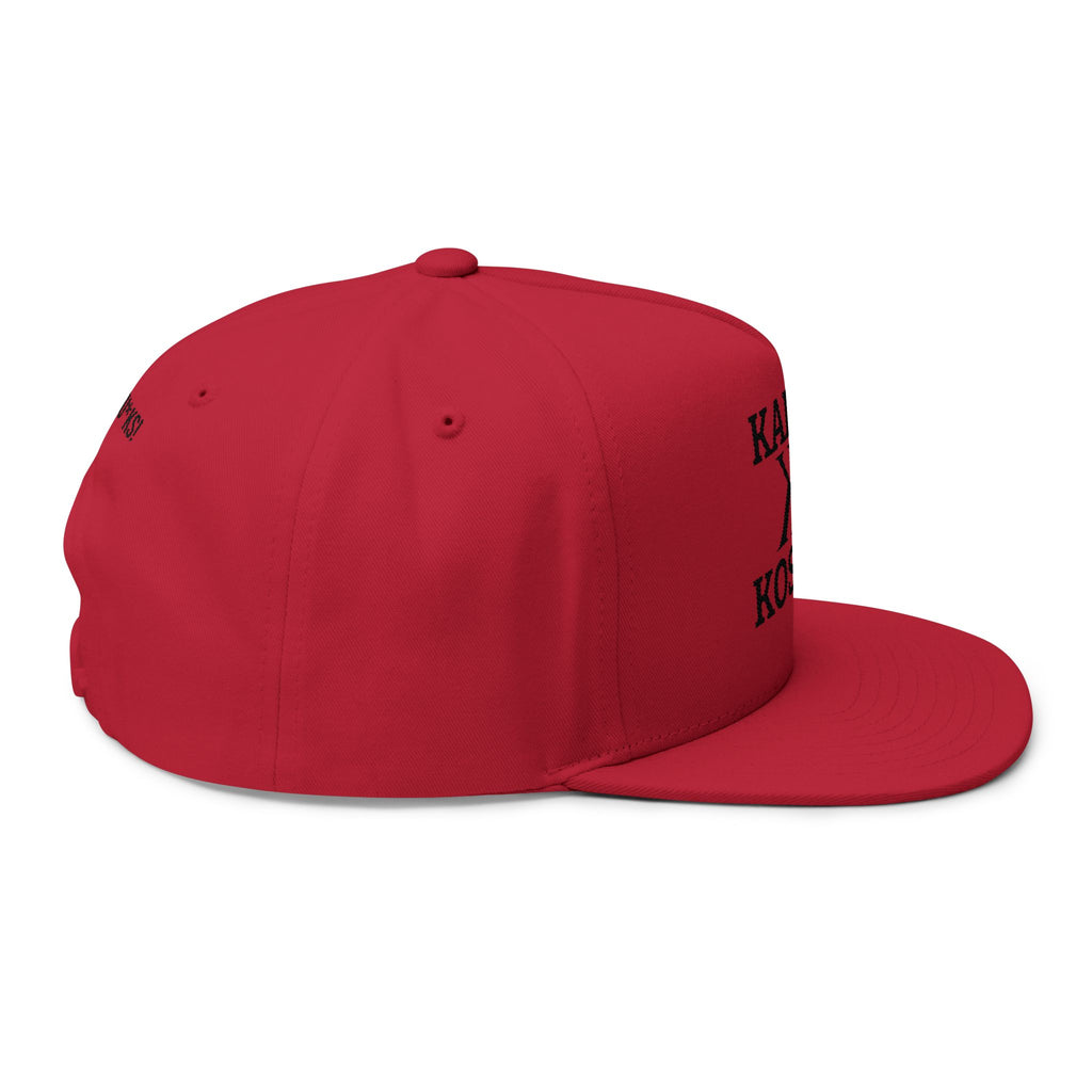 Kairos Kosmos RED Embroidered Flat Bill Cap — 'Give No Fu*ks' Snapback Hat