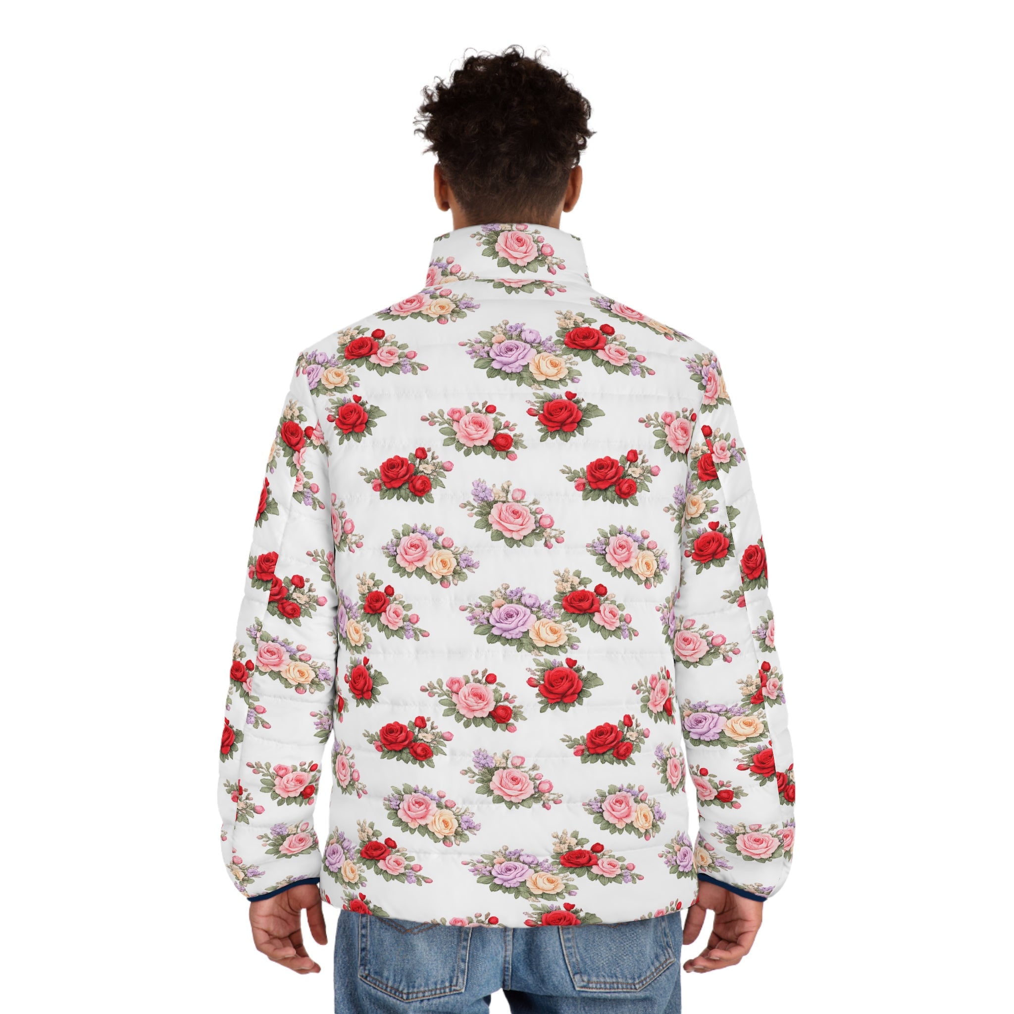 Anthos Collection Floral Puffer Jacket - Vintage Rose All-Over Print