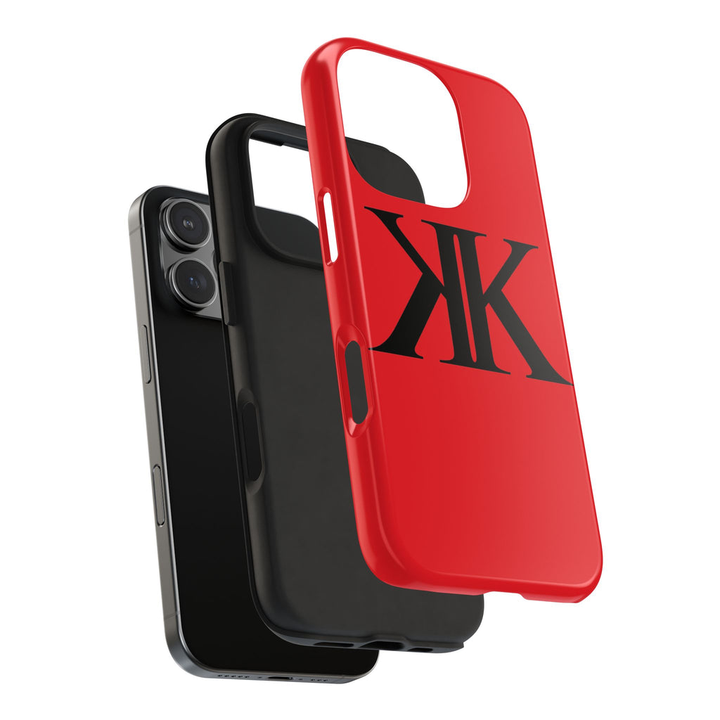 Monogram 'KK' RED Tough Phone Case — Minimal Black Initials Protective Cover